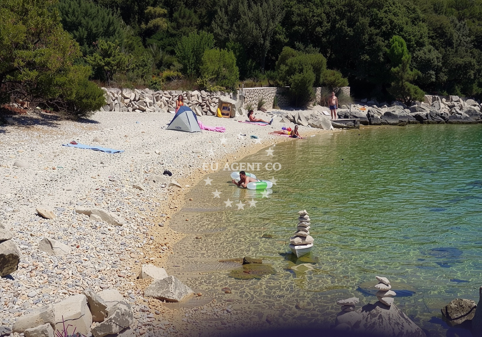Sea and coastal view of Portogruaresi beach in Gager 239A, Jakišnica