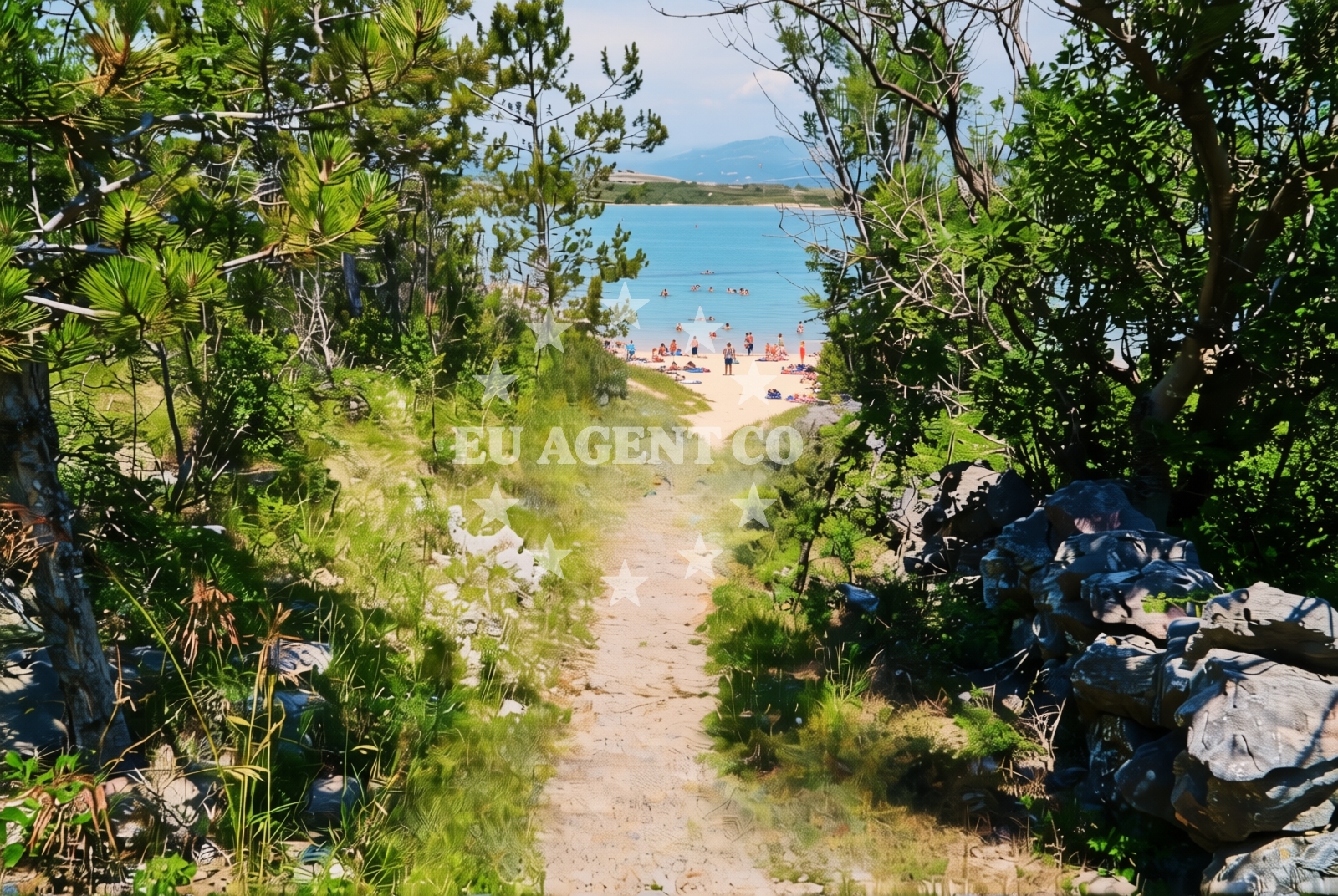 Shoreline and swimming area at Poružinj, Klimno (Krk) Beach in Poružinj