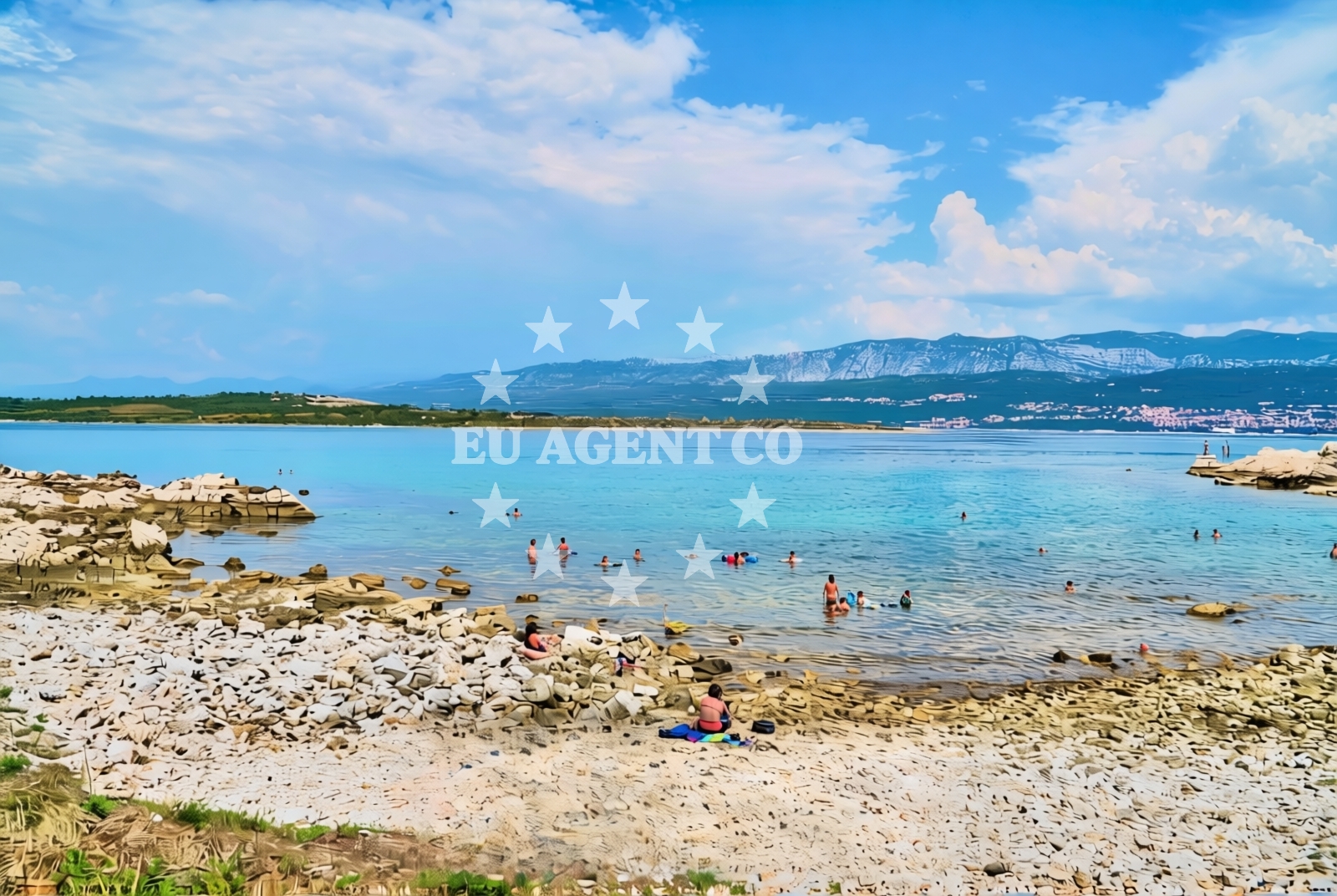Sea and coastal view of Poružinj, Klimno (Krk) Beach in Poružinj