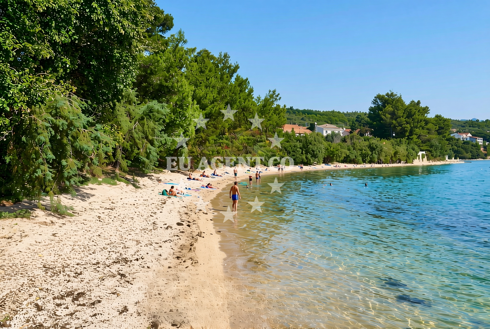 Overview of Posedarje: beaches and coves (4) in Posedarje