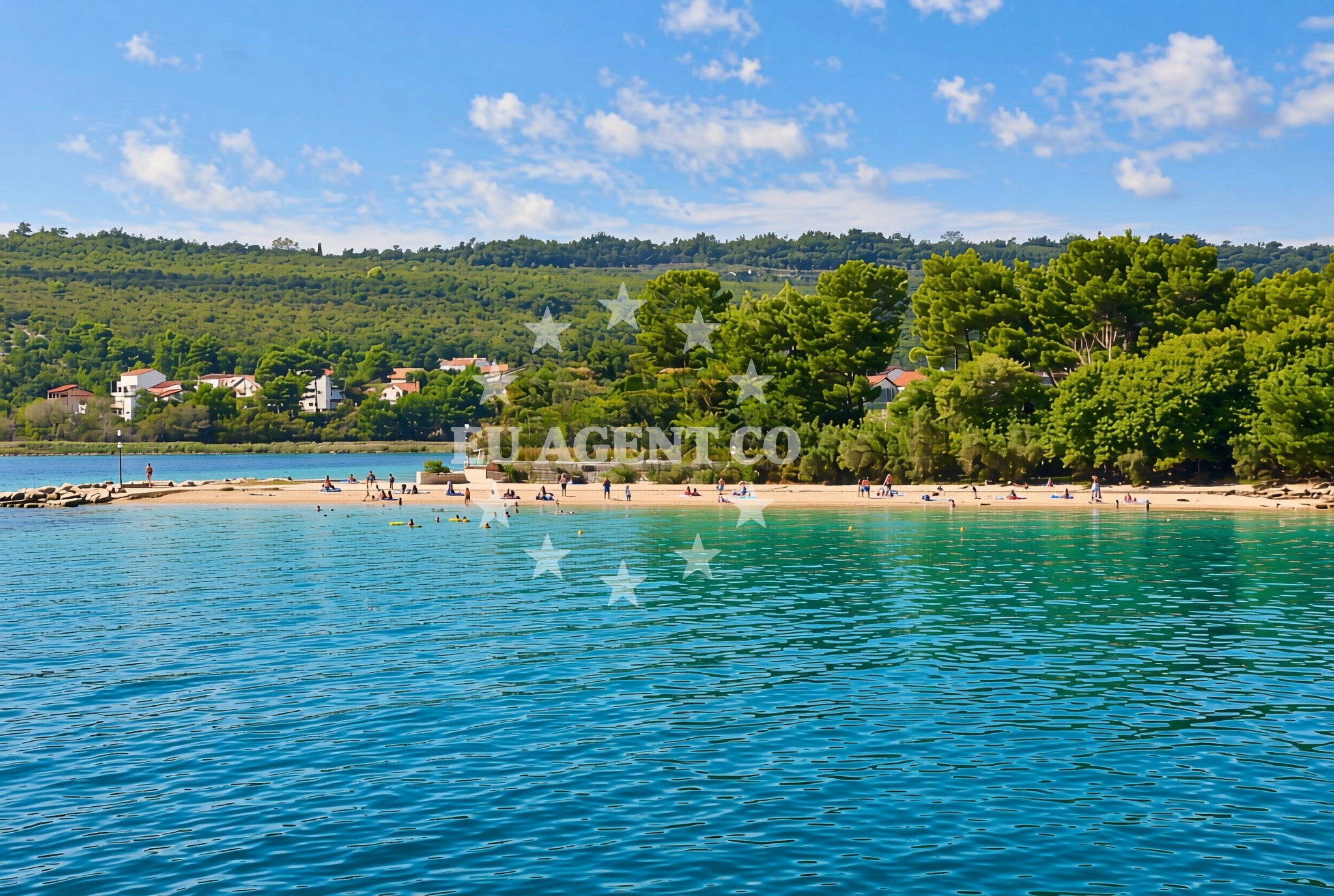 Shoreline and swimming area at Posedarje: beaches and coves (4) in Posedarje