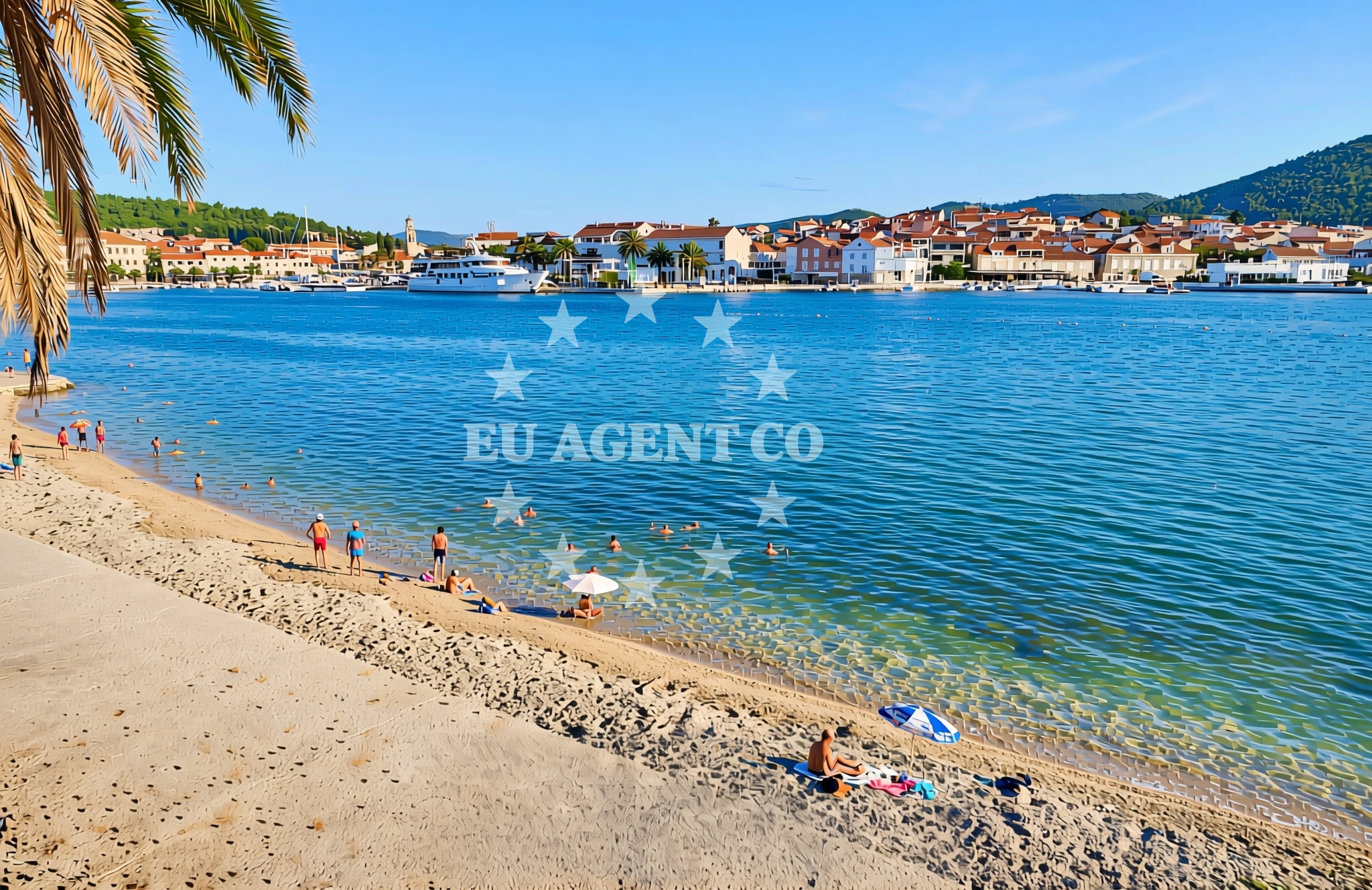 Shoreline and swimming area at Posejdon, Vela Luka (Korčula) Beach in Posejdon