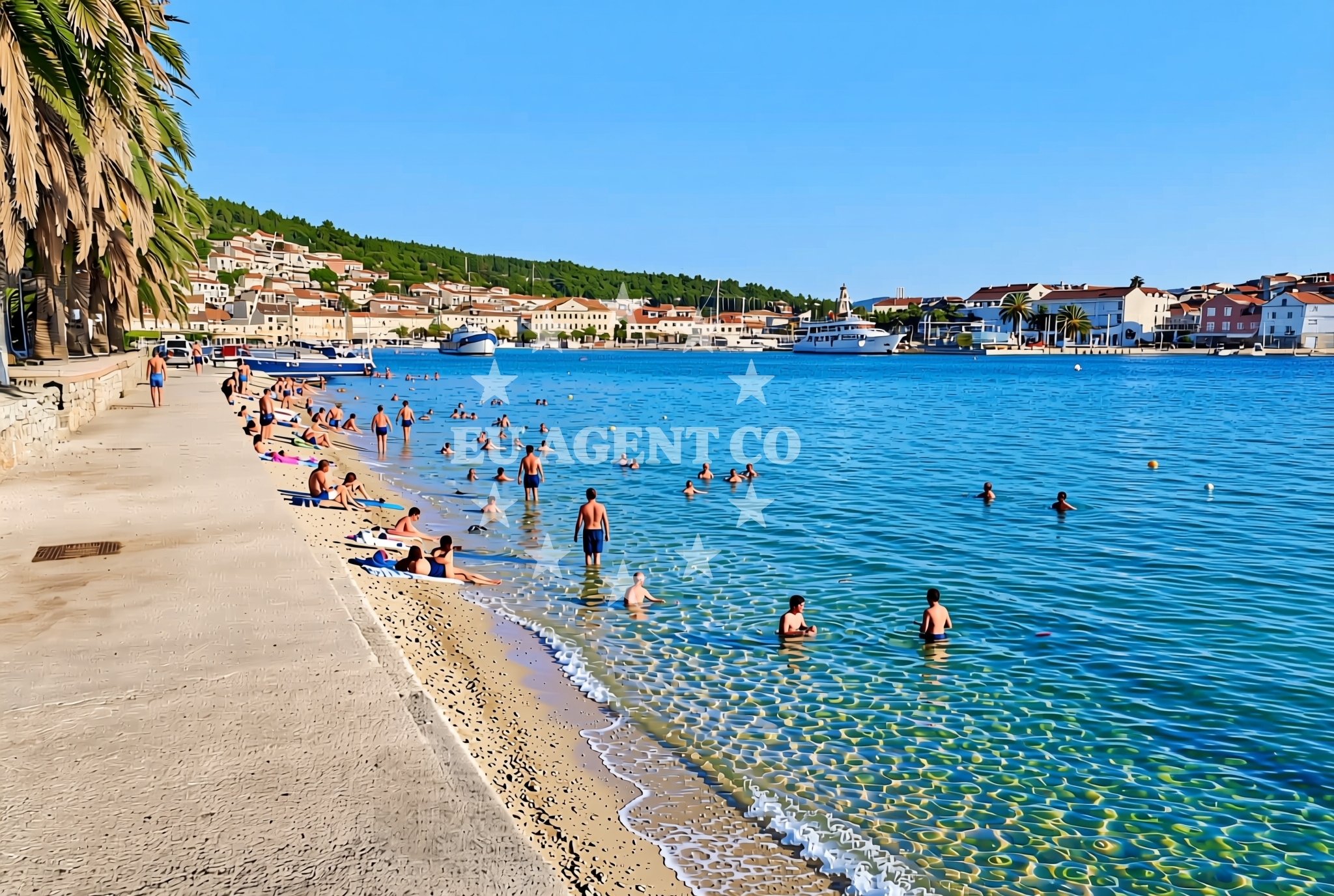 Sea and coastal view of Posejdon, Vela Luka (Korčula) Beach in Posejdon