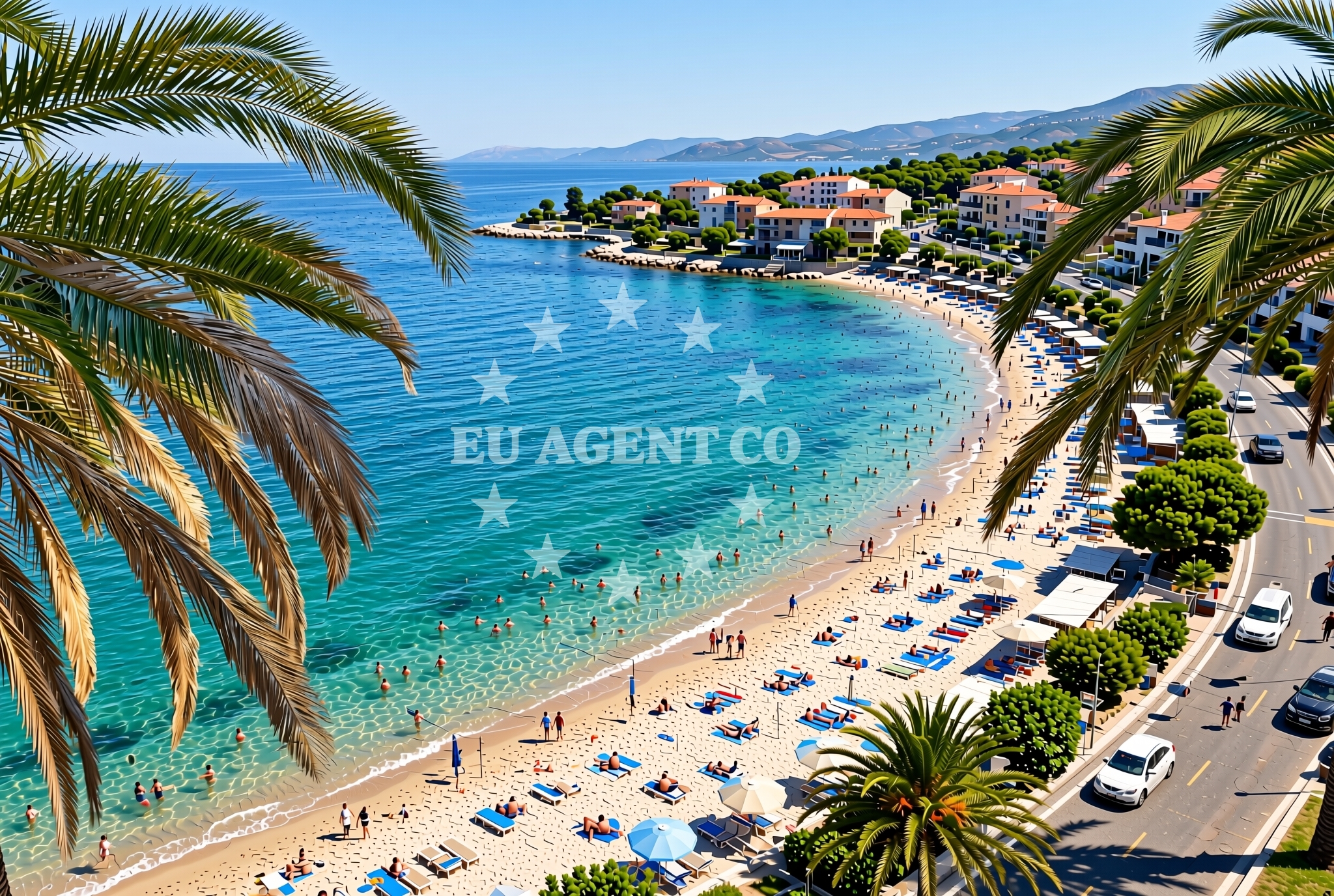 Beach facilities and surroundings at Posejdon, Vela Luka (Korčula) Beach in Posejdon