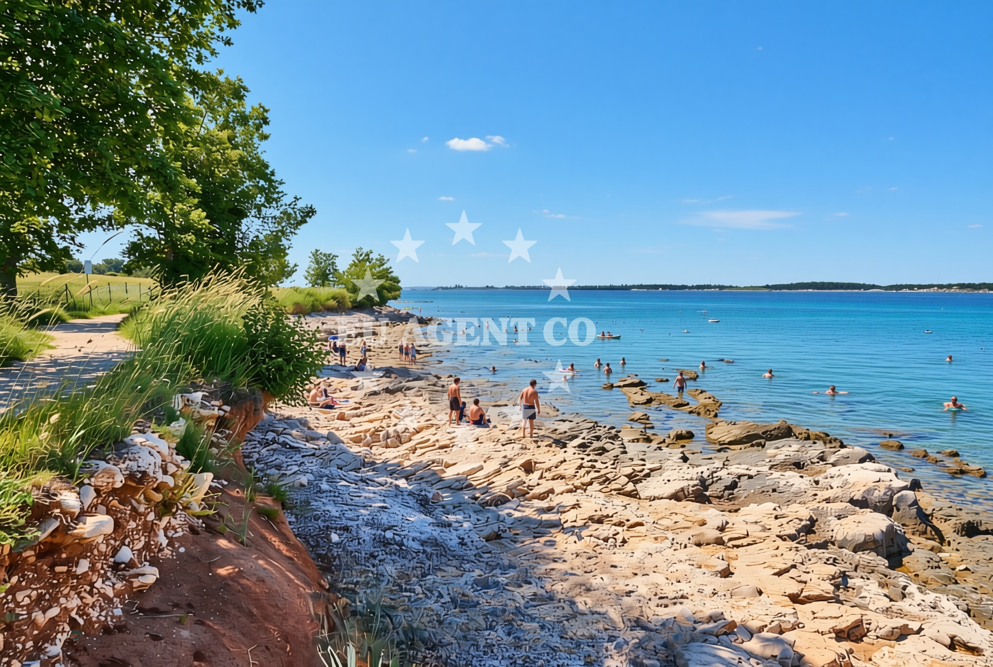 Sea and coastal view of Pošesi, Medulin Beach in Pošesi