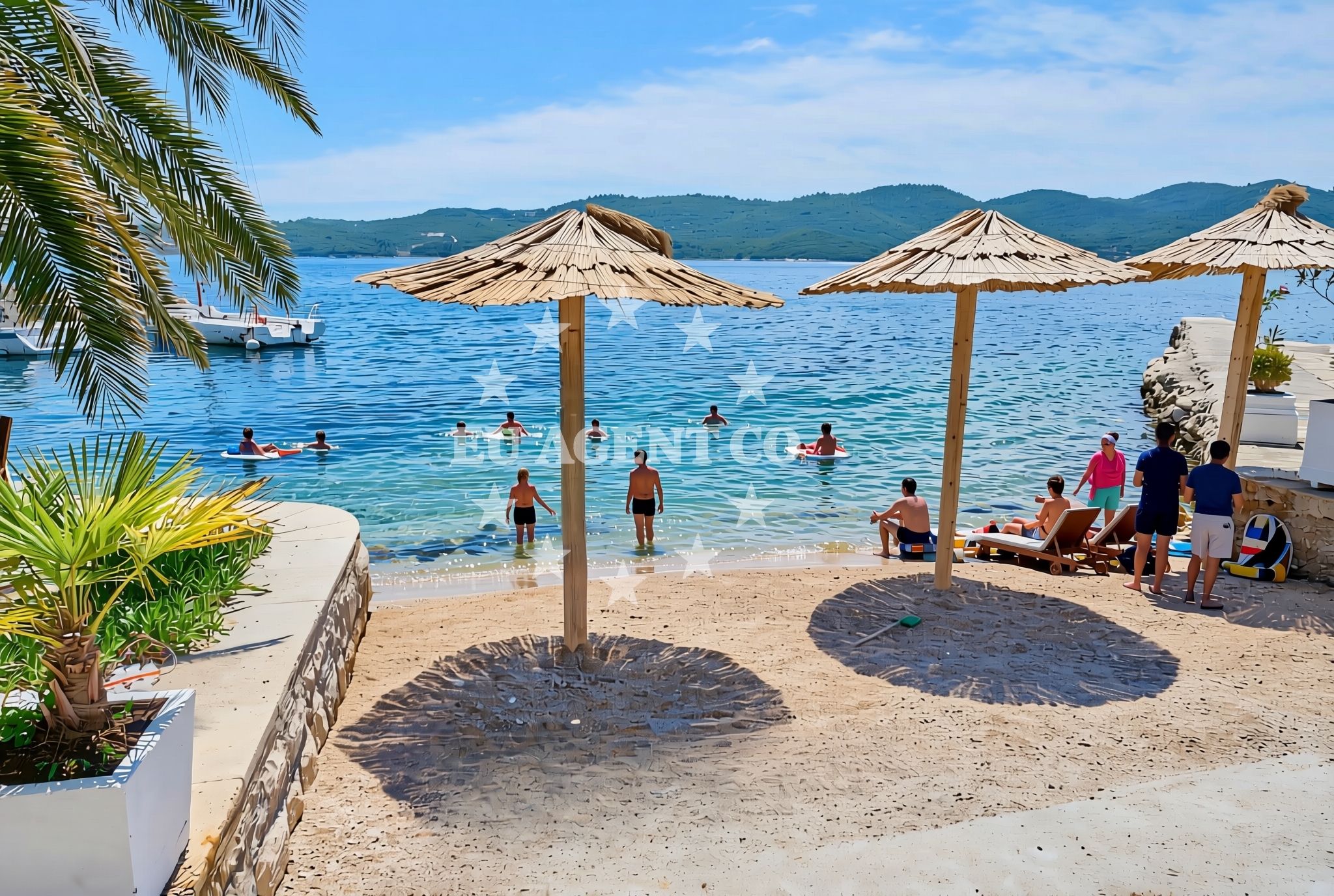 Shoreline and swimming area at Pošta, Kučište Beach in Pošta