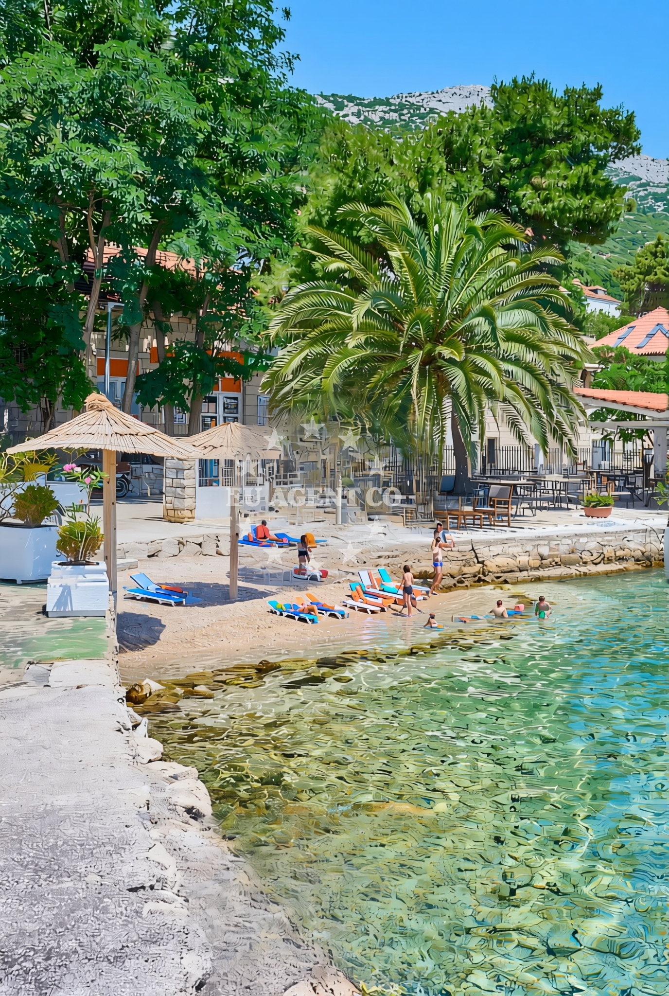Sea and coastal view of Pošta, Kučište Beach in Pošta