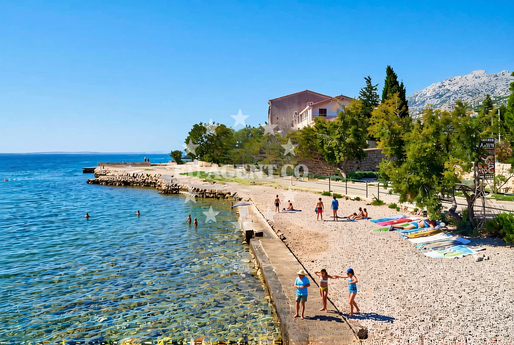 Sea and coastal view of Pošta, Starigrad Beach in Pošta