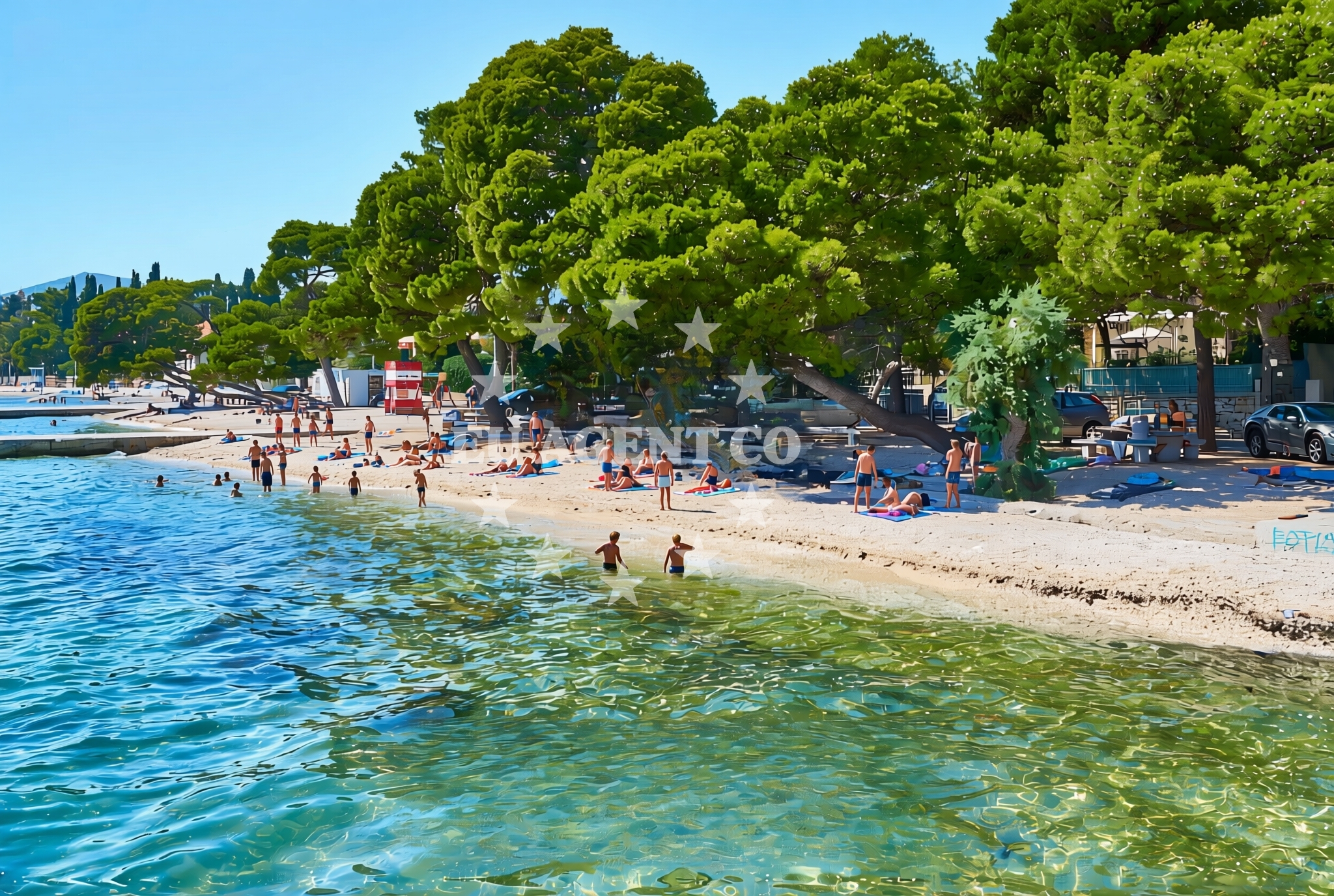 Overview of Poštanski (Puntica), Kaštel Lukšić Beach in Poštanski (Puntica)