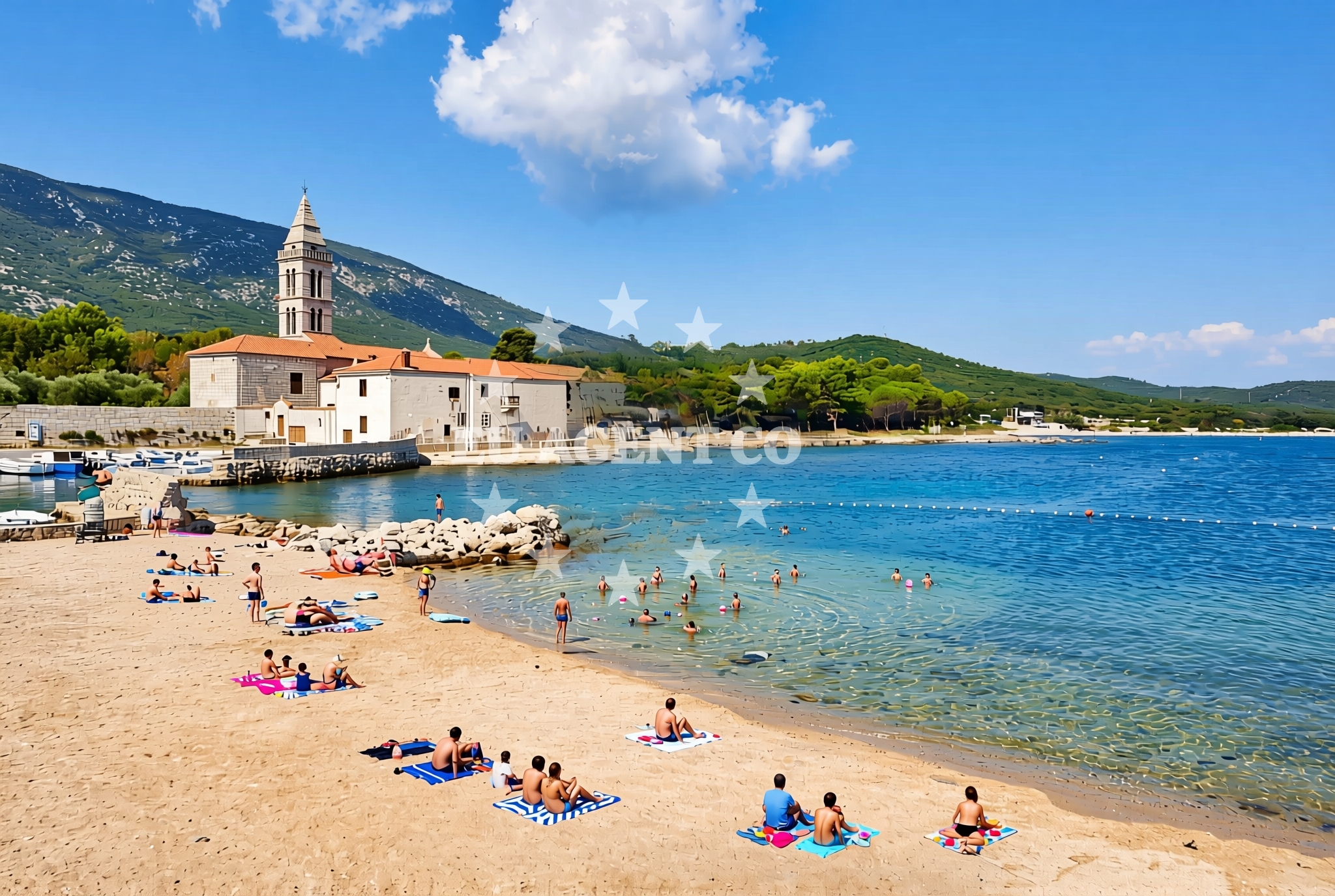 Overview of Potfratri, Nerezine (Lošinj) Beach in Potfratri