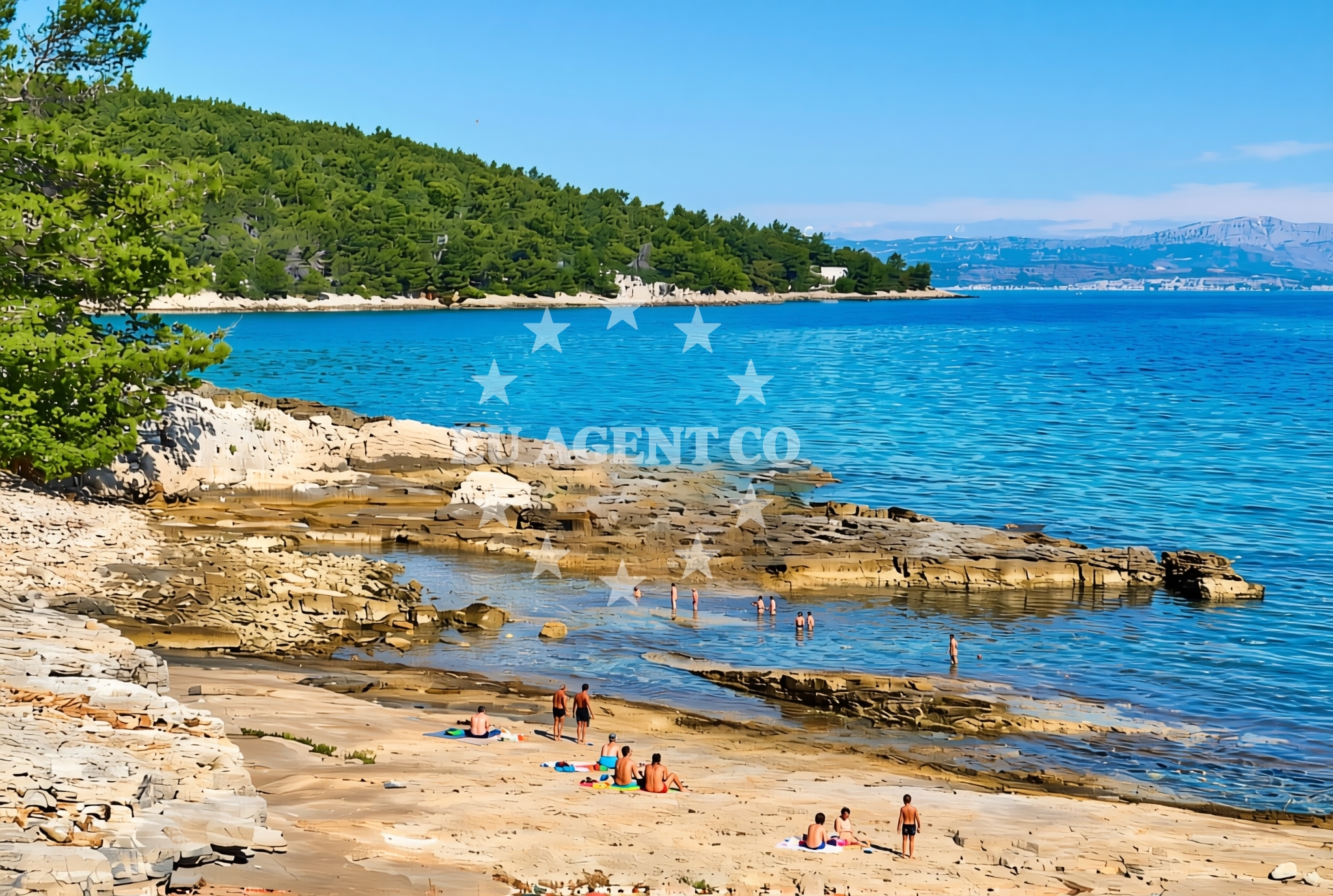 Shoreline and swimming area at Potkamenica istok, Nečujam (Šolta) Beach in Potkamenica istok