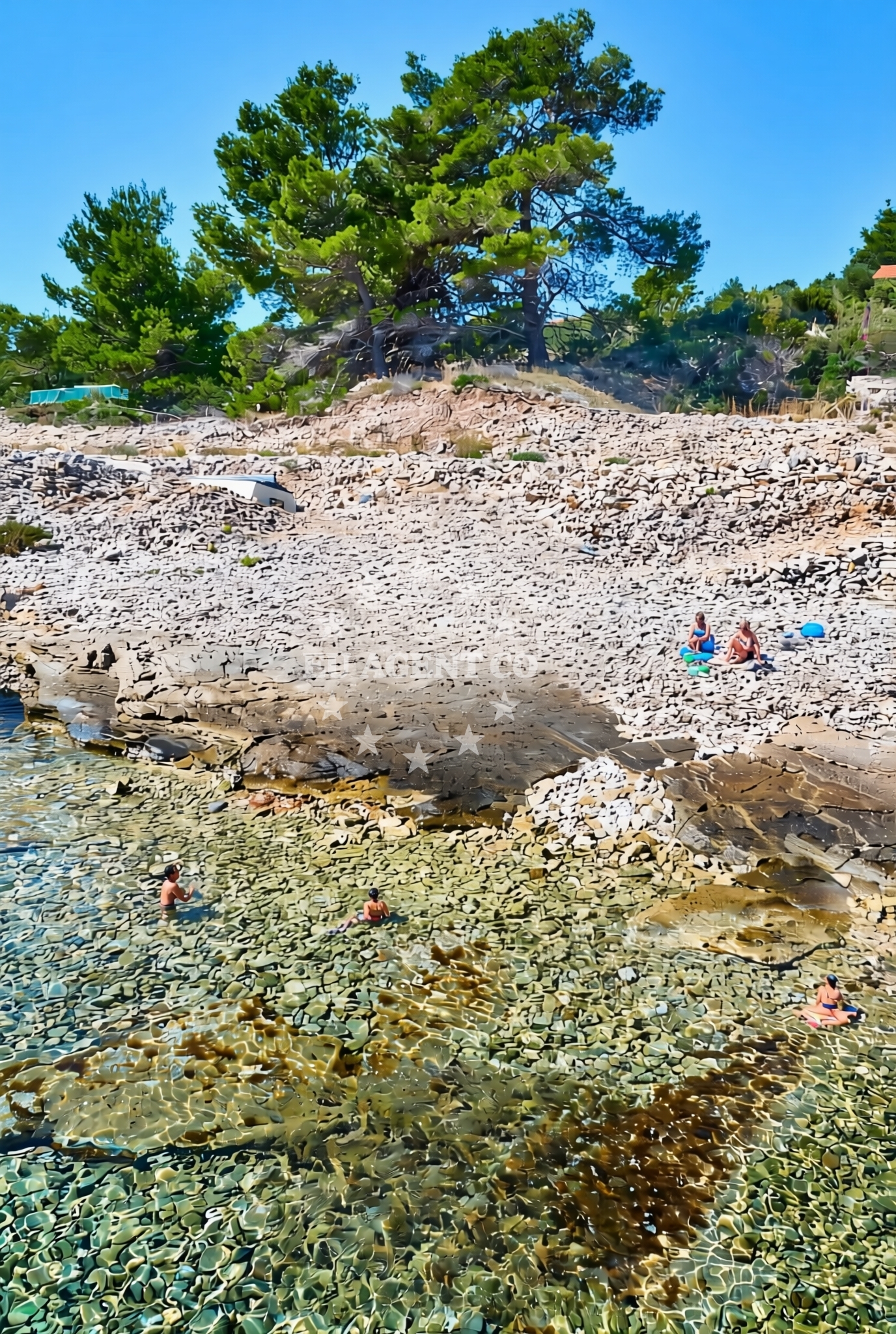 Sea and coastal view of Potkamenica istok, Nečujam (Šolta) Beach in Potkamenica istok