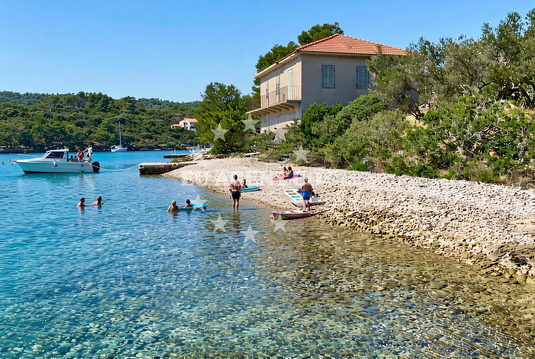 Overview of Potkamenica sredina, Nečujam (Šolta) Beach in Potkamenica sredina