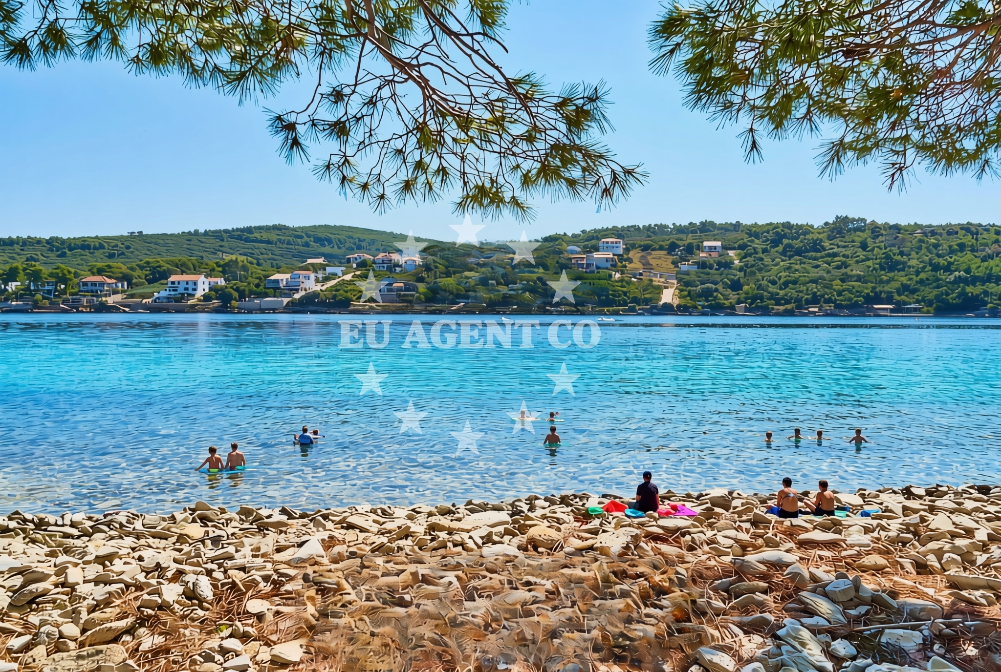 Beach facilities and surroundings at Potkamenica sredina, Nečujam (Šolta) Beach in Potkamenica sredina