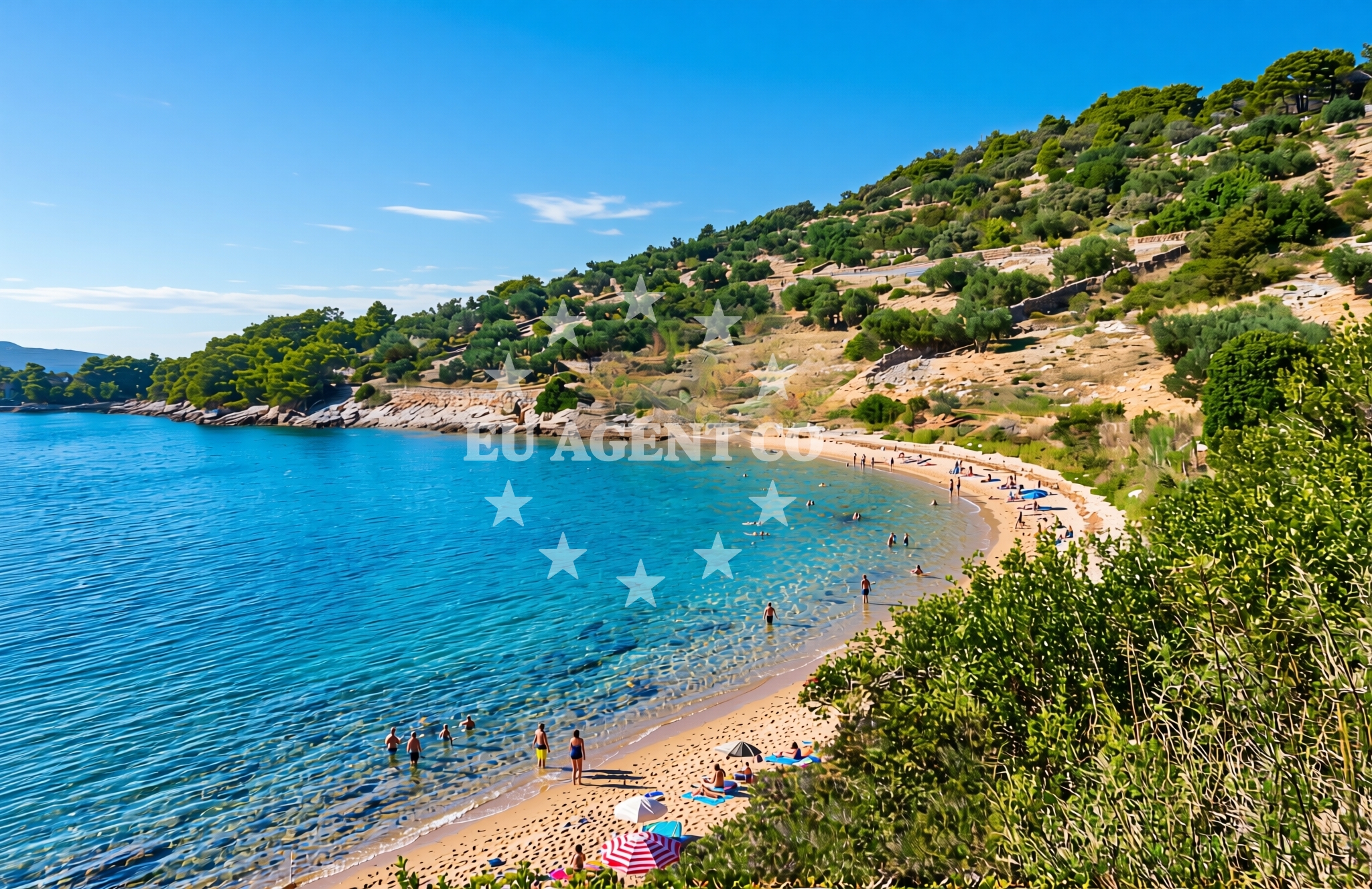 Shoreline and swimming area at Potkapić, Zverinac (Zverinac) Beach in Potkapić