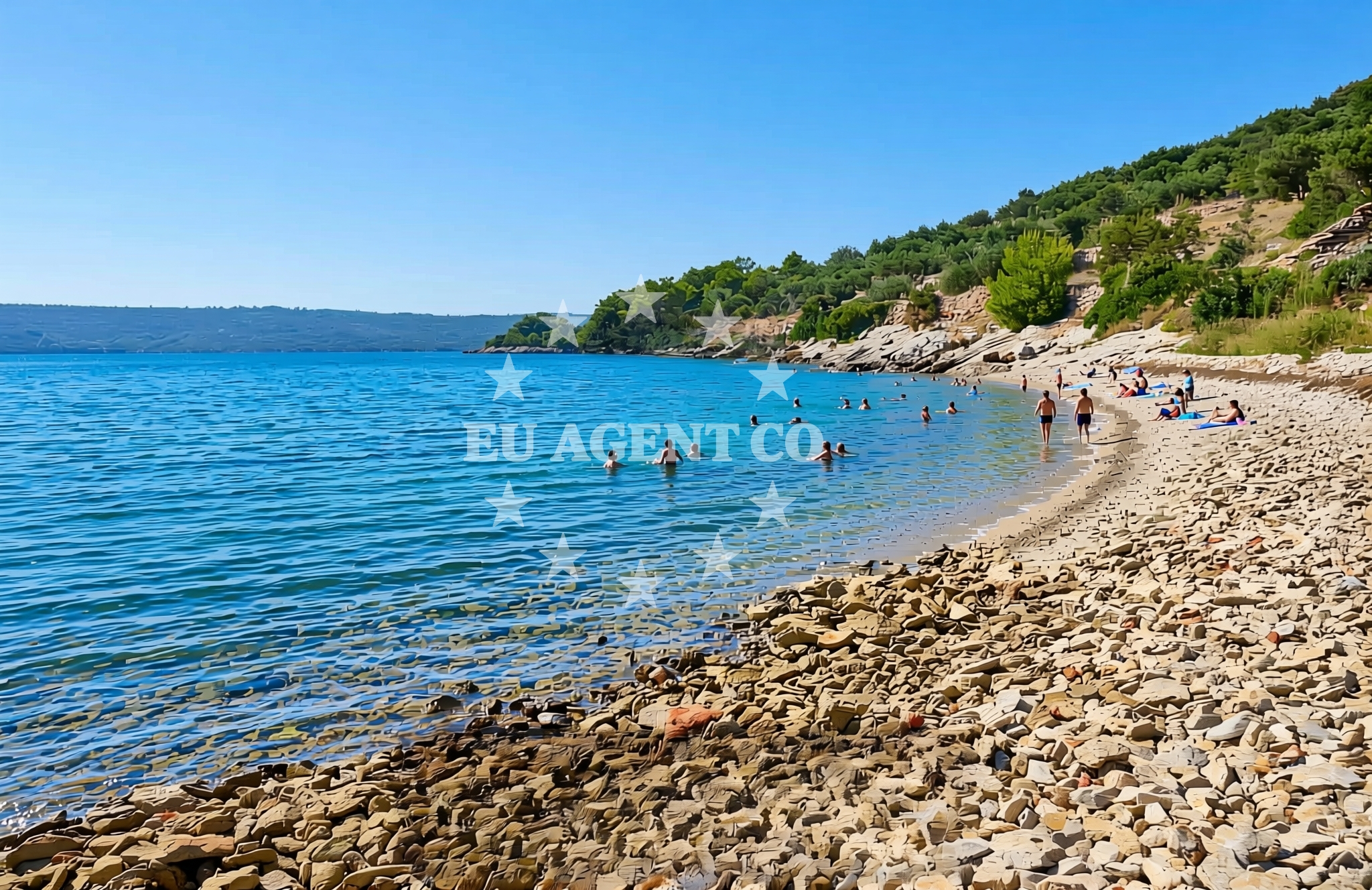 Sea and coastal view of Potkapić, Zverinac (Zverinac) Beach in Potkapić