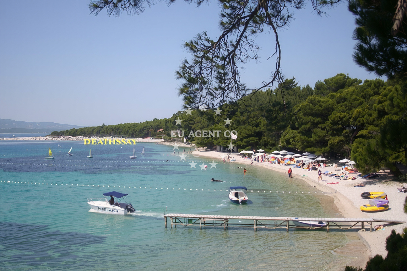 Shoreline and swimming area at Potocine beach in Put Zlatnog Rata 64, Bol