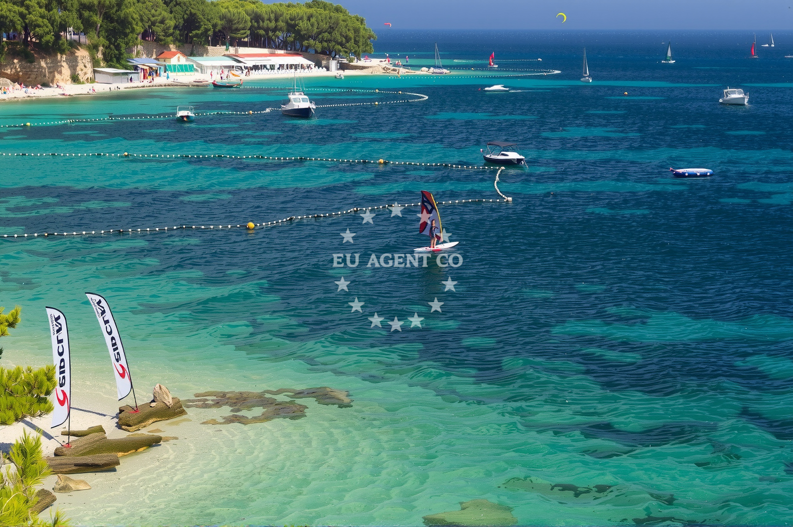 Beach facilities and surroundings at Potocine beach in Put Zlatnog Rata 64, Bol