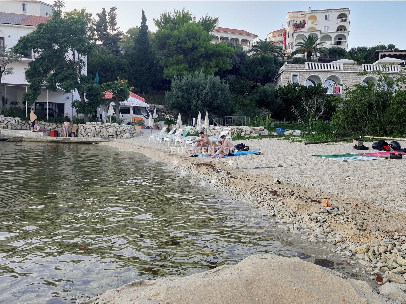Shoreline and swimming area at Potocnica beach in Potocnica bb, Potocnica