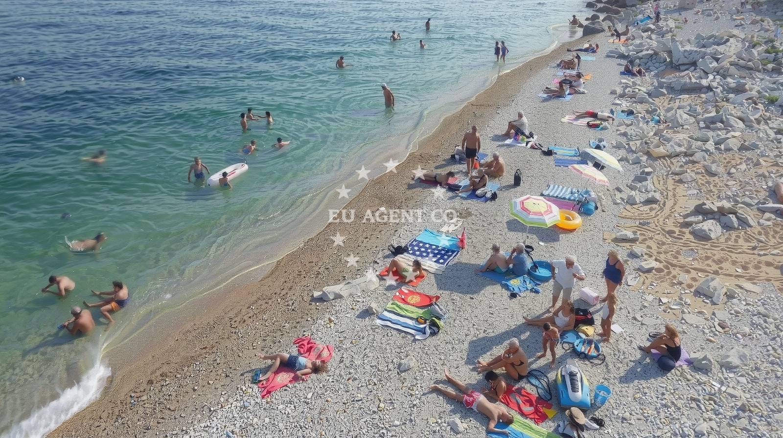 Shoreline and swimming area at Potok beach in Na krstu 6a, Orasac