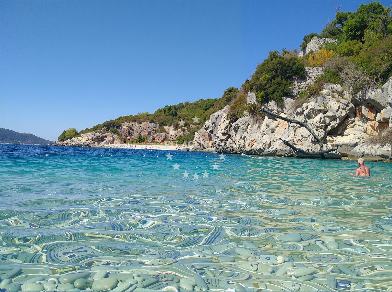 Beach facilities and surroundings at Potok beach in Na krstu 6a, Orasac