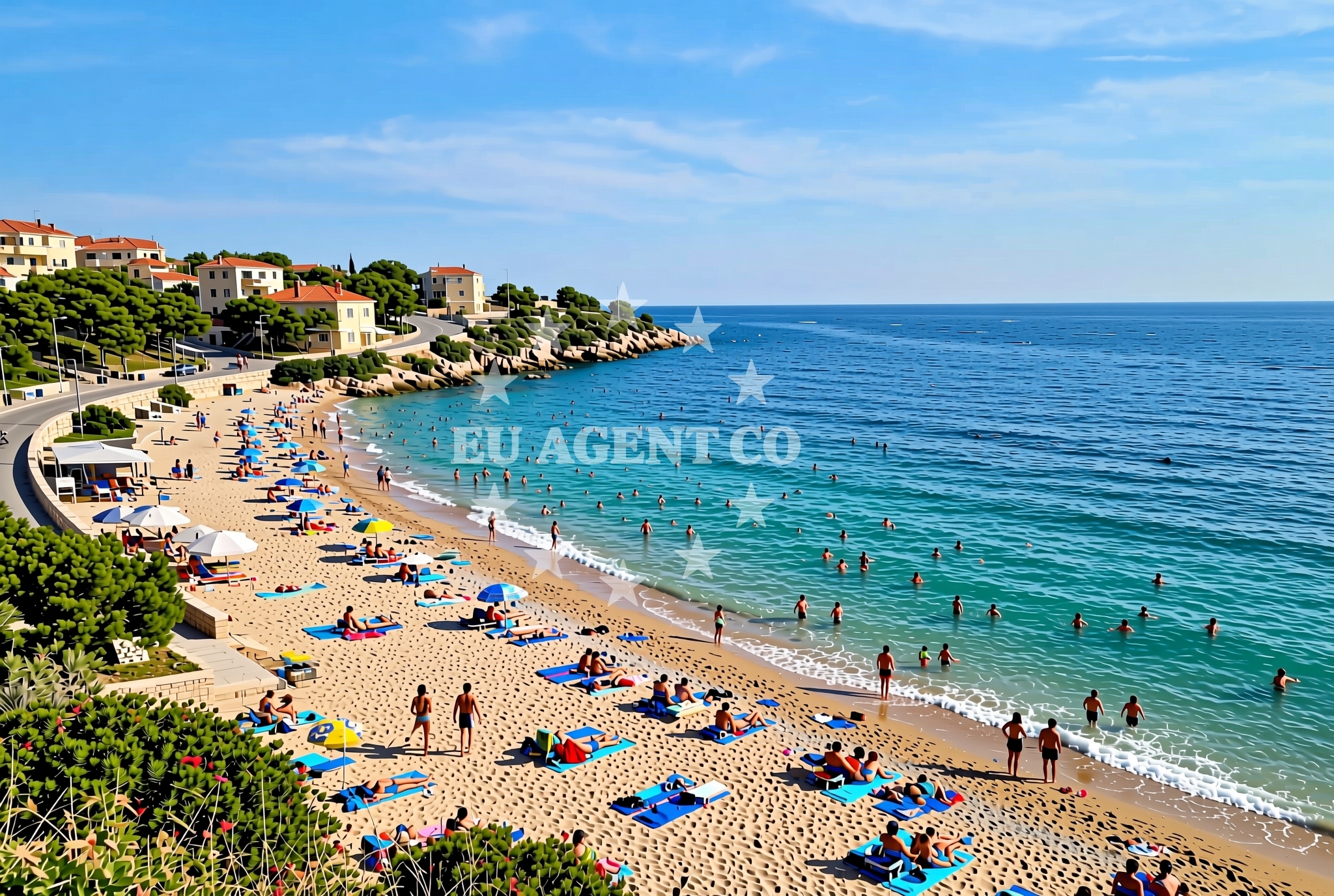 Sea and coastal view of Potomje: beaches and coves (2) in Potomje