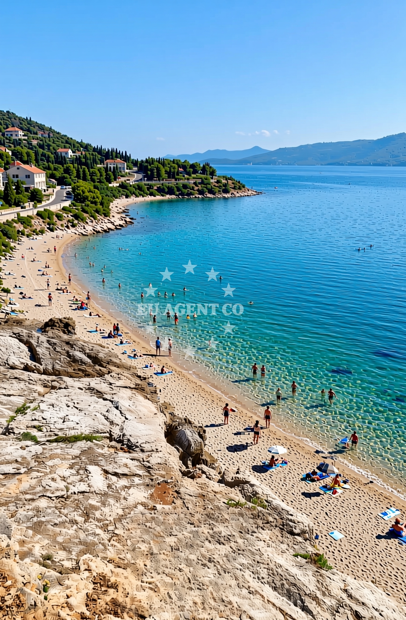 Sea and coastal view of Potubolj, Zverinac (Zverinac) Beach in Potubolj