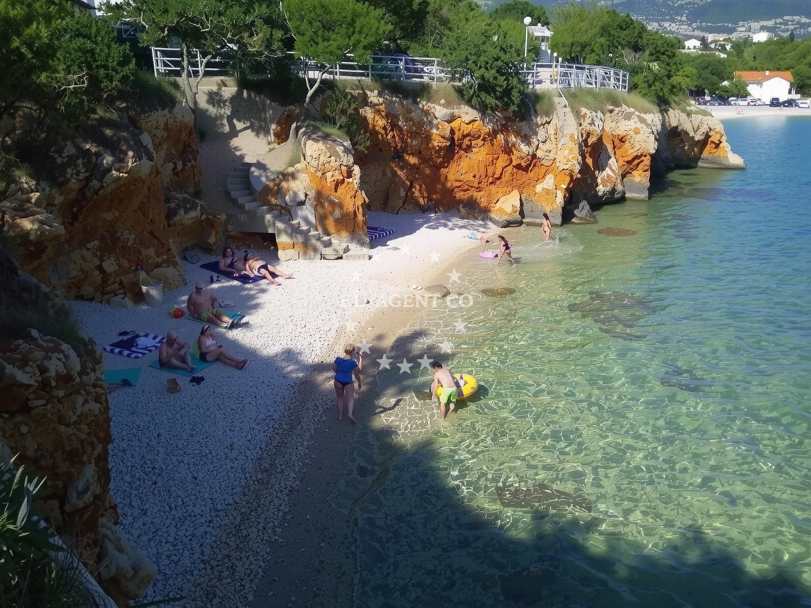 Shoreline and swimming area at Povile beach II in Povilska 37, Novi Vinodolski