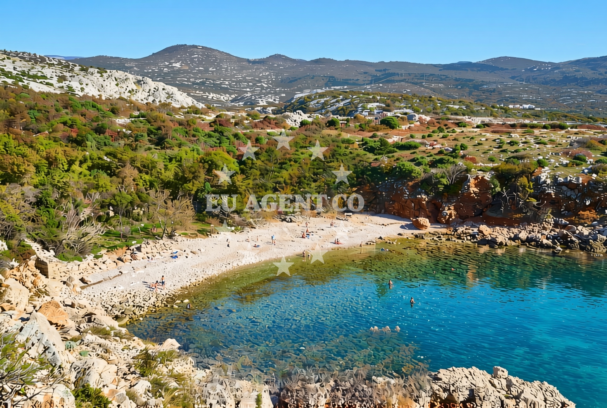Overview of Povile: beaches and coves (8) in Povile