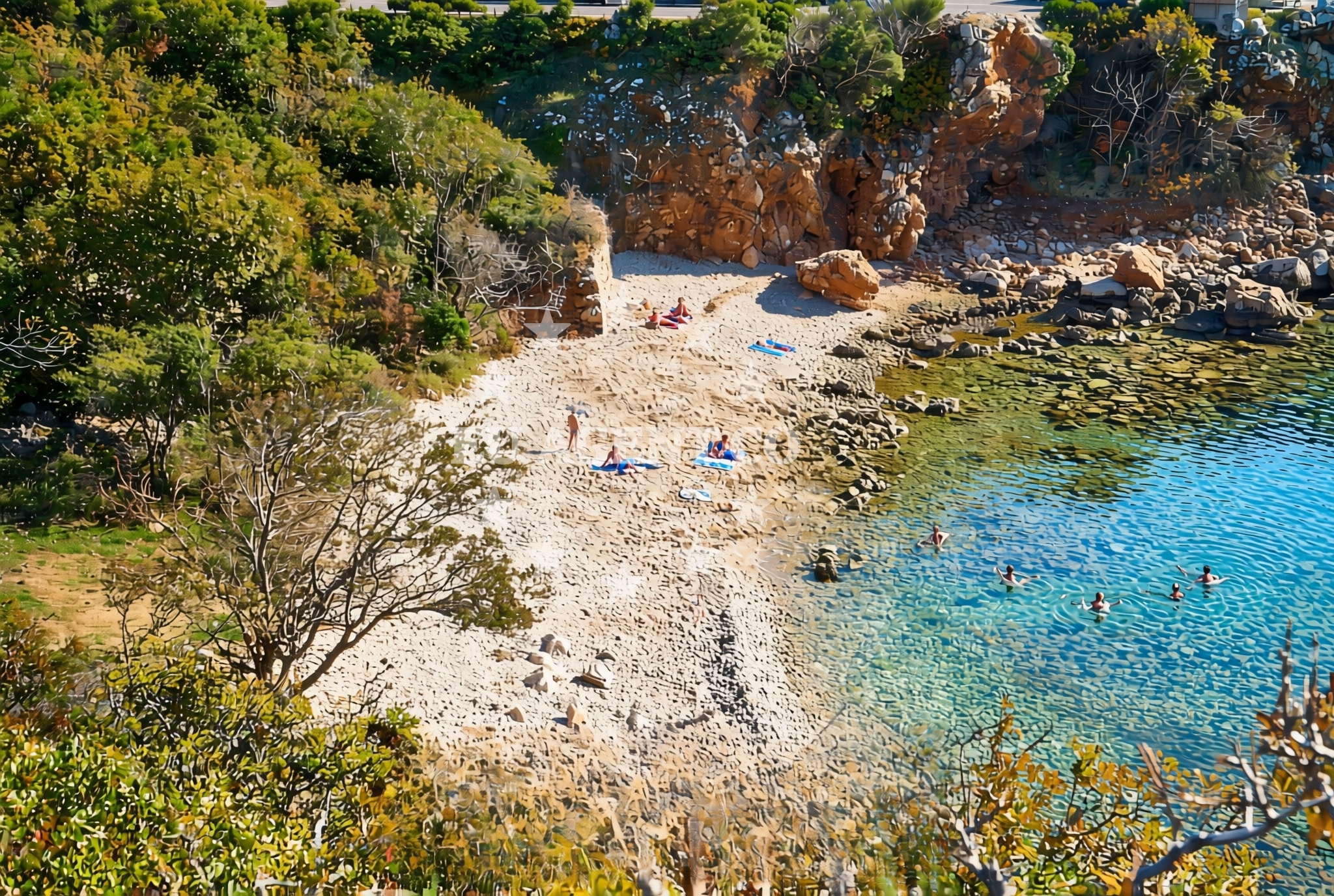 Sea and coastal view of Povile: beaches and coves (8) in Povile