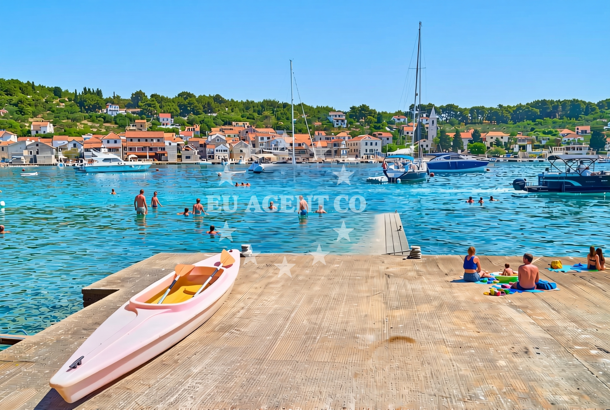 Overview of Požega, Prvić Luka (Prvić) Beach in Požega