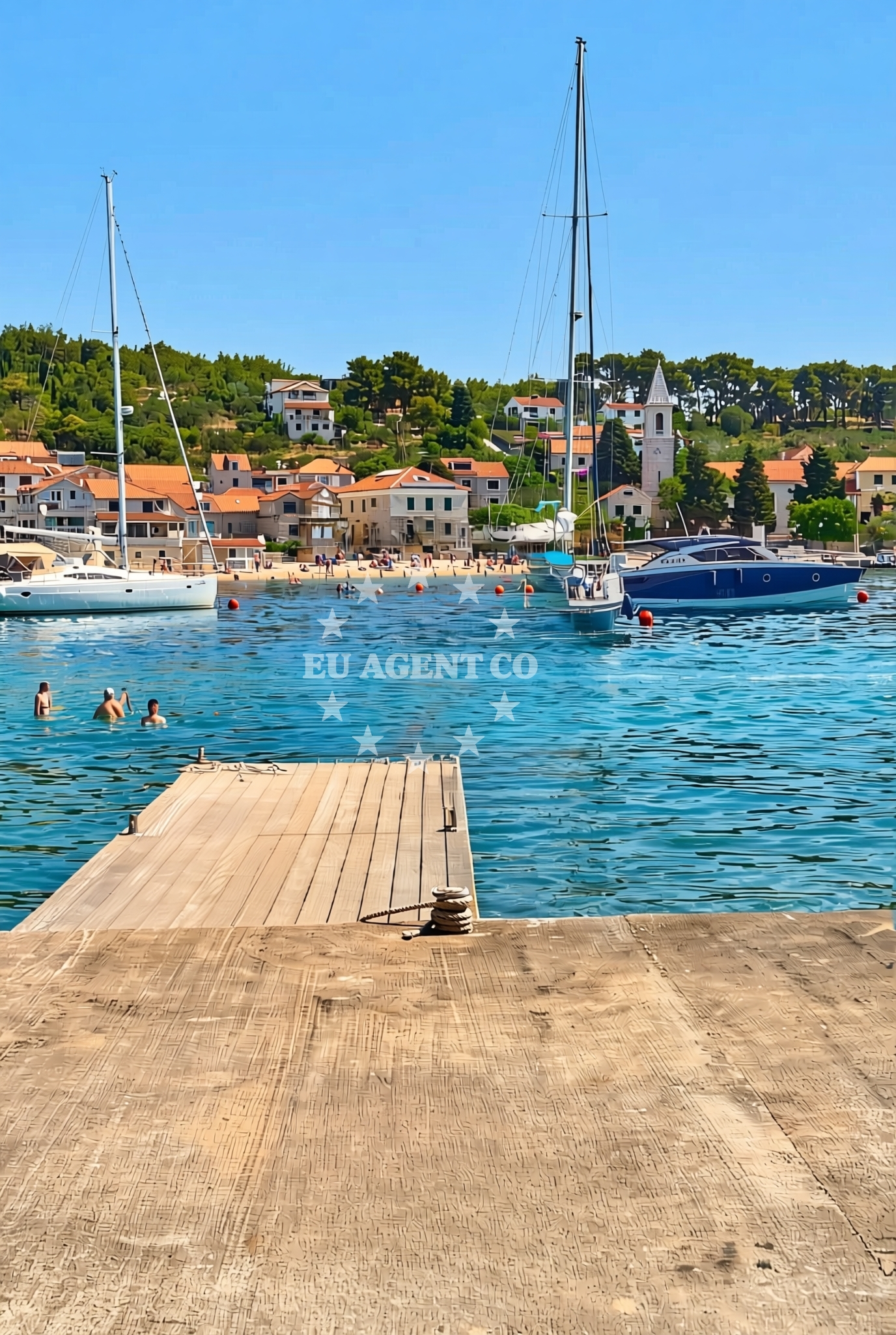 Sea and coastal view of Požega, Prvić Luka (Prvić) Beach in Požega