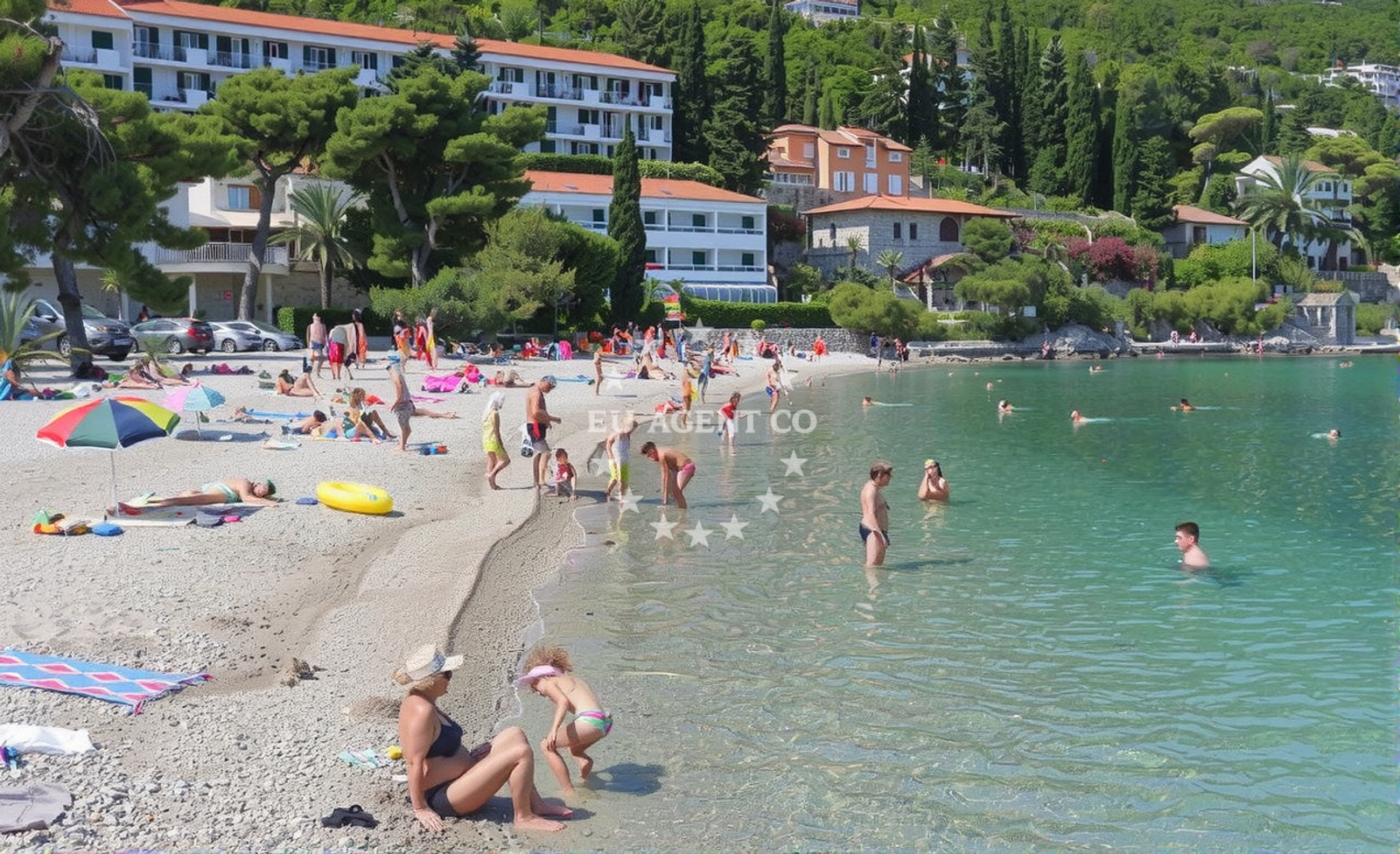 Shoreline and swimming area at Pozora Beach in Dinka Fabrisa 18 A, Trpanj