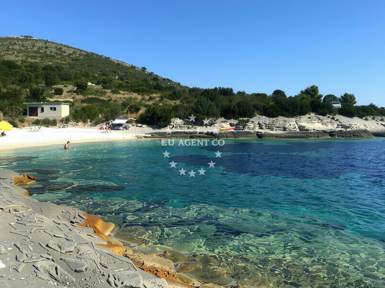 Shoreline and swimming area at Prasna beach in 361 Veli Iž, Veli Iž