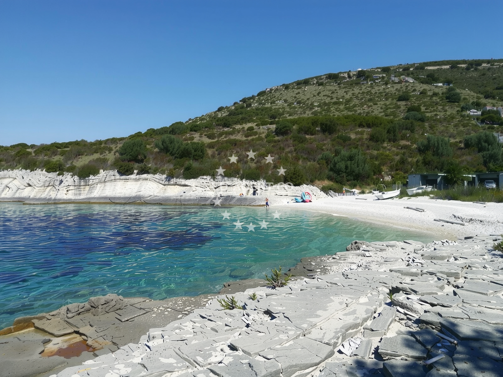 Beach facilities and surroundings at Prasna beach in 361 Veli Iž, Veli Iž
