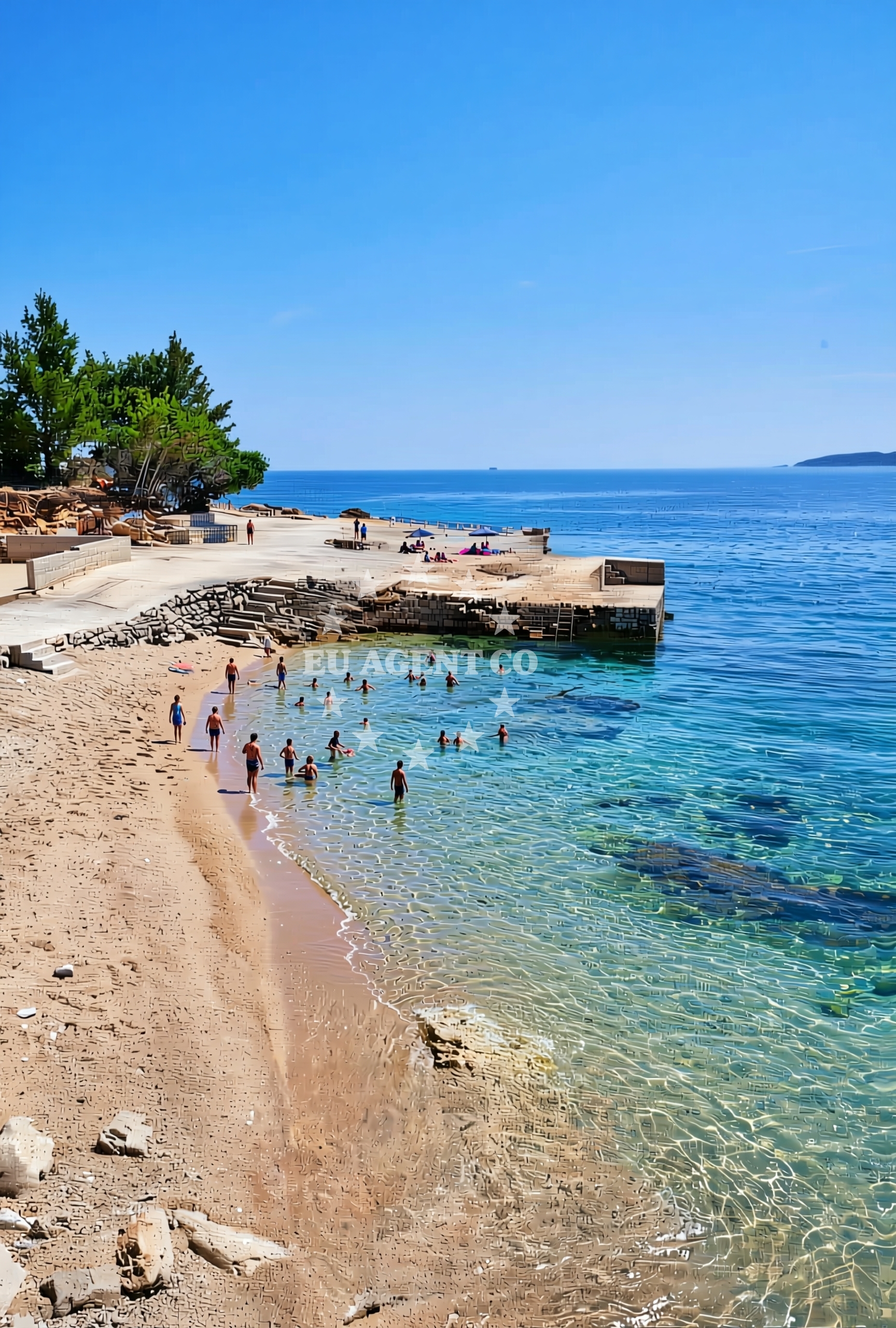 Sea and coastal view of Pratnjice sjever, Donja Banda Beach in Pratnjice sjever