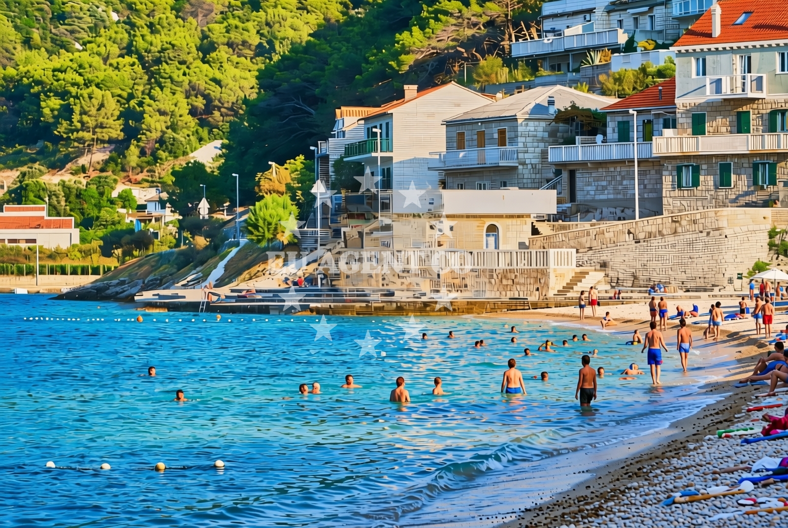 Sea and coastal view of Pražnica (Brač): beaches and coves in Pražnica (Brač)