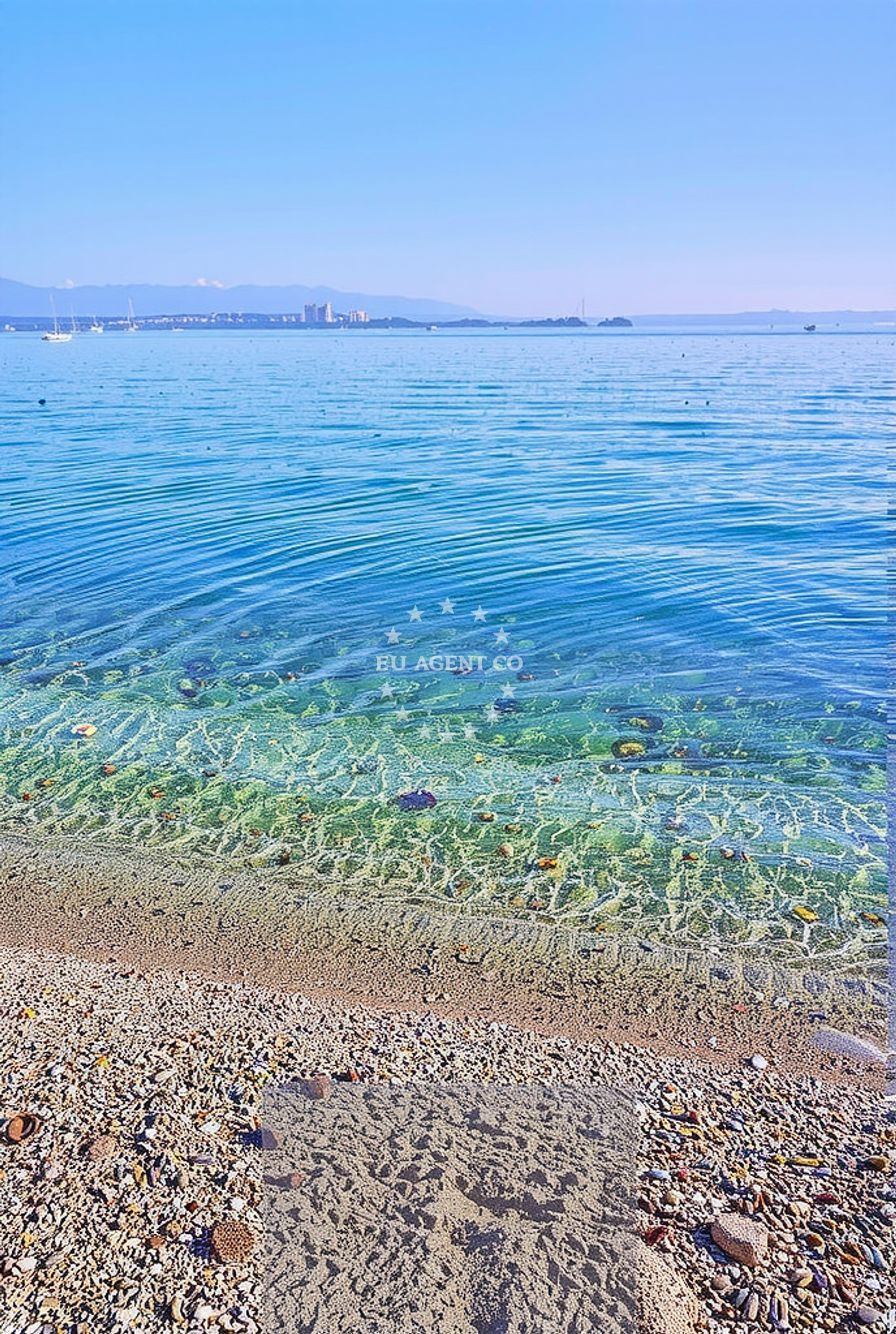 Sea and coastal view of Preko beach in Centar 10, Poljana
