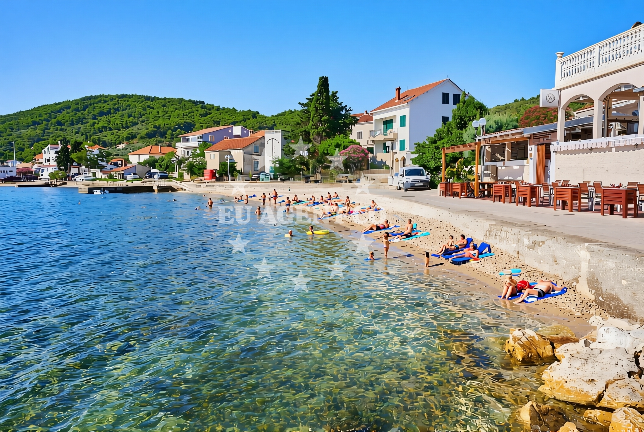 Shoreline and swimming area at Preko (Ugljan): beaches and coves (8) in Preko (Ugljan)