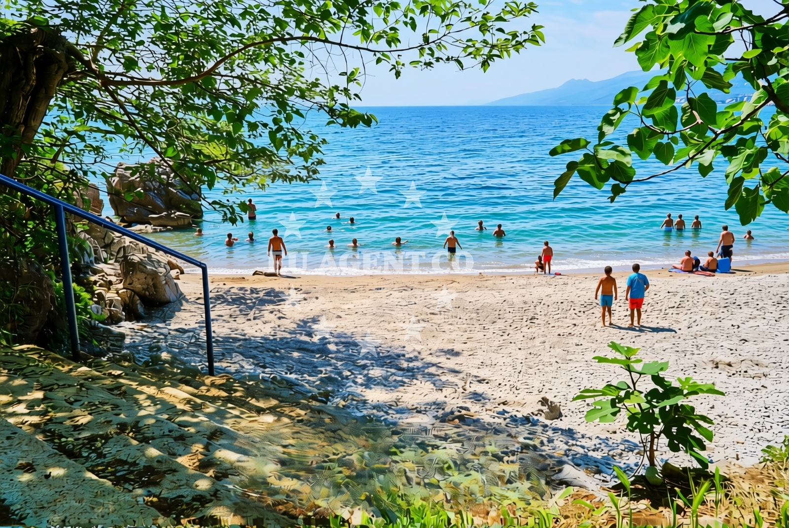 Shoreline and swimming area at Preluk jug, Rijeka Beach in Preluk jug