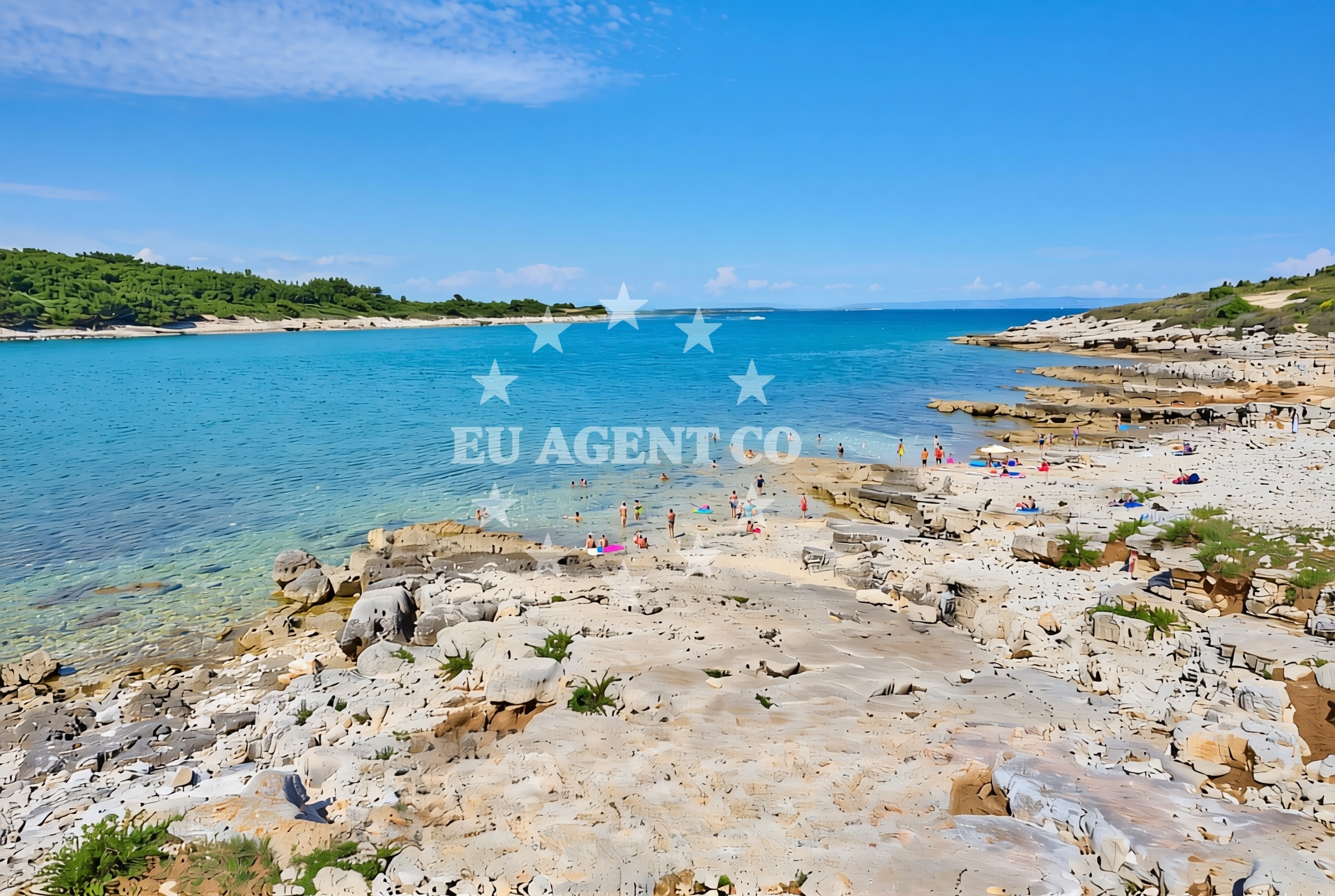 Shoreline and swimming area at Premantura: beaches and coves (30) in Premantura