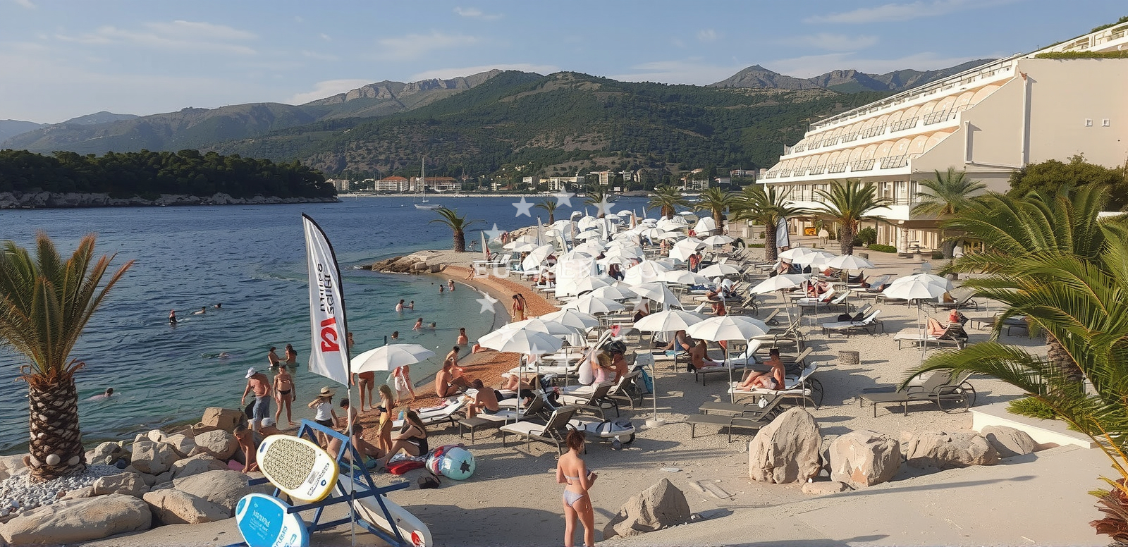 Shoreline and swimming area at President beach in Mali Stradun - Babin kuk, Dubrovnik