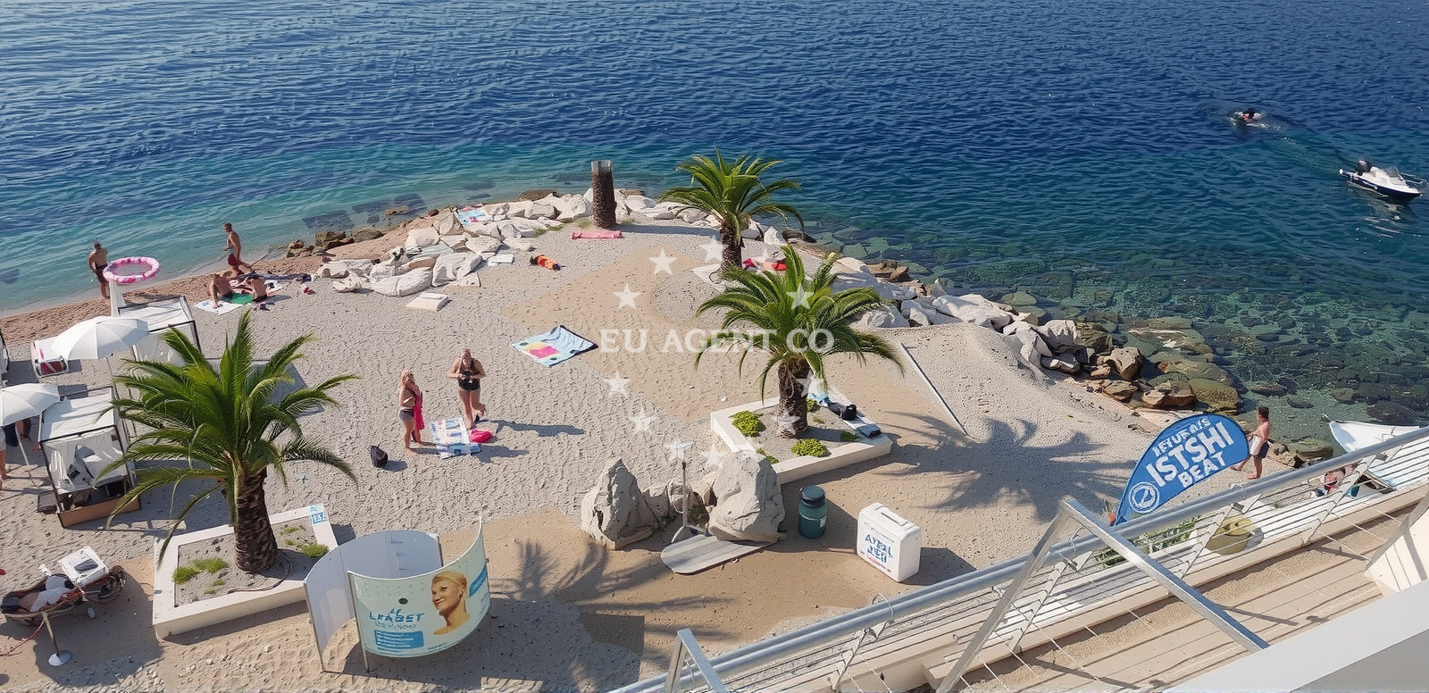 Sea and coastal view of President beach in Mali Stradun - Babin kuk, Dubrovnik