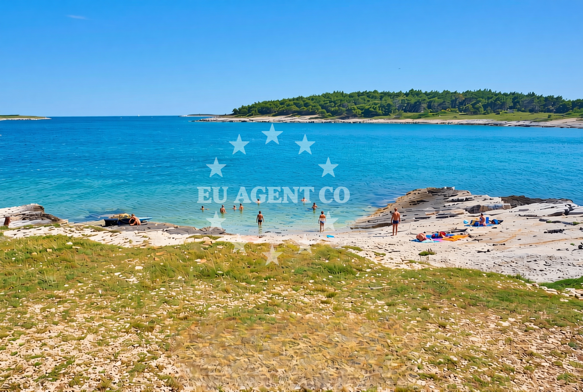 Overview of Prestanišin rt, Premantura Beach in Prestanišin rt