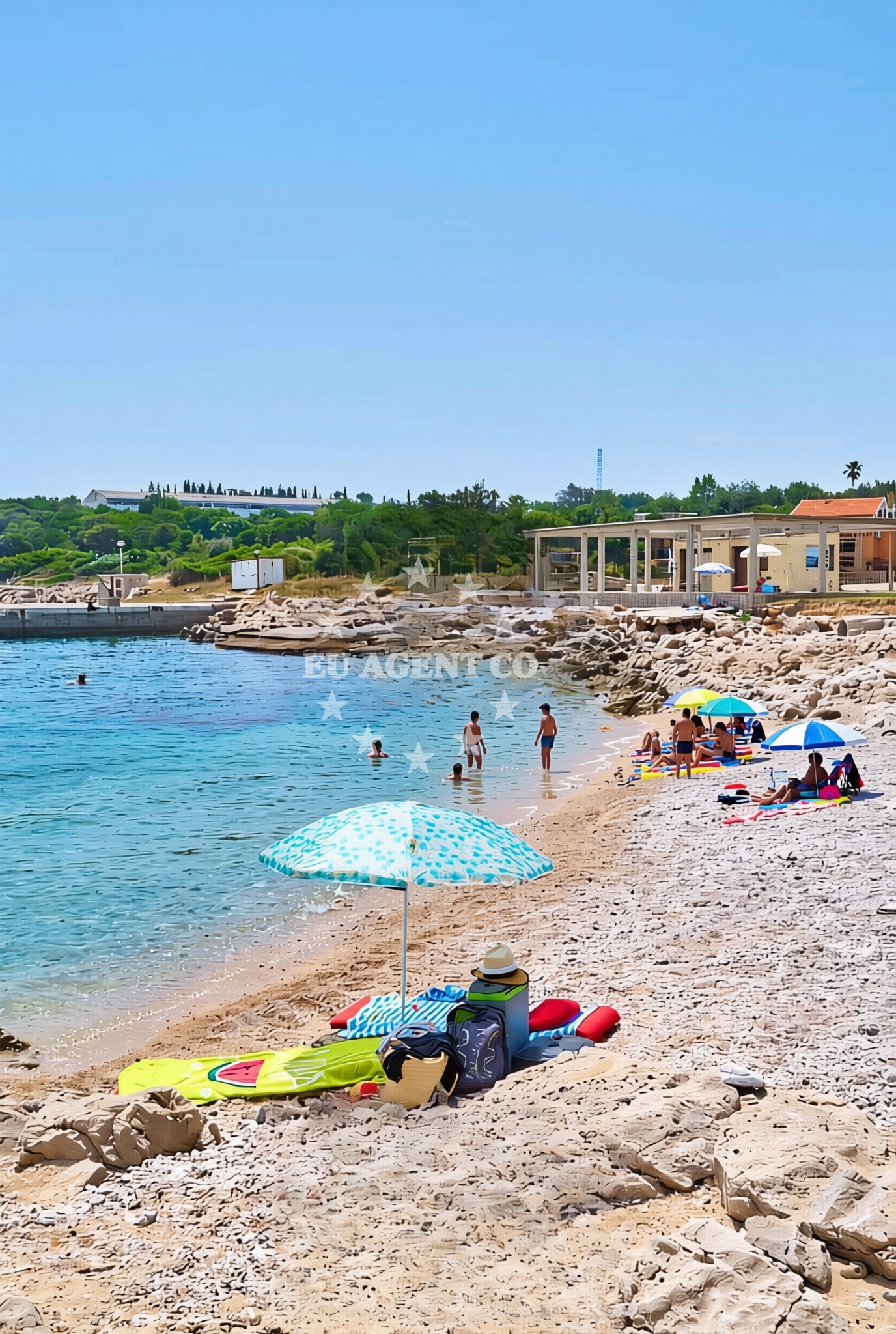 Sea and coastal view of Prevlaka istok, Vitaljina Beach in Prevlaka istok