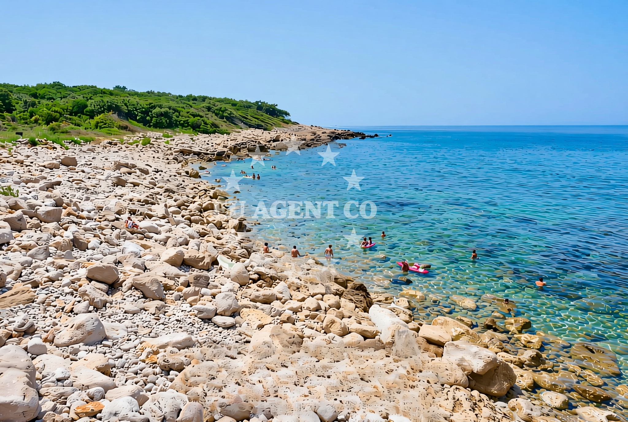 Sea and coastal view of Prevlaka zapad, Vitaljina Beach in Prevlaka zapad