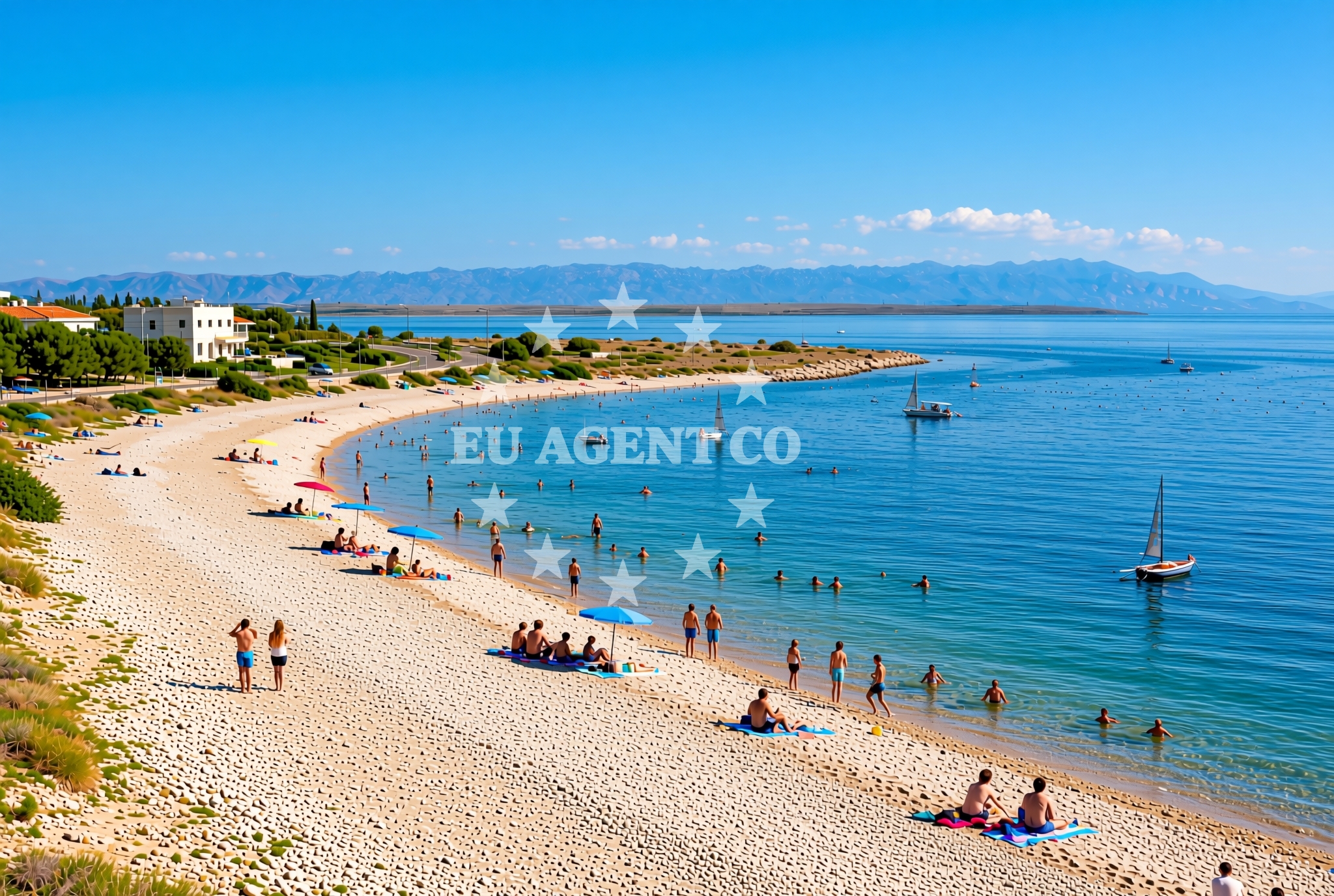 Sea and coastal view of Prezida gornja, Vir (Vir) Beach in Prezida gornja