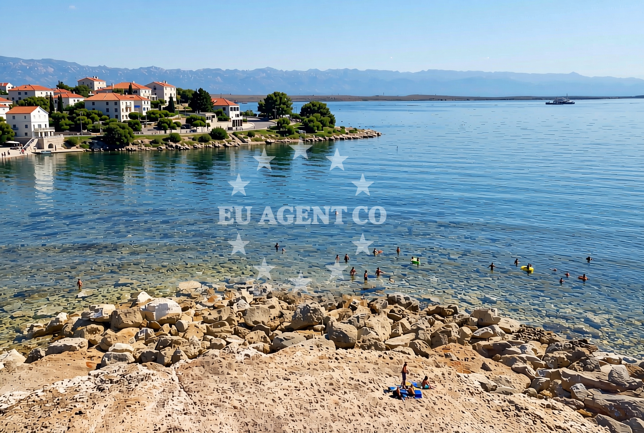 Beach facilities and surroundings at Prezida gornja, Vir (Vir) Beach in Prezida gornja