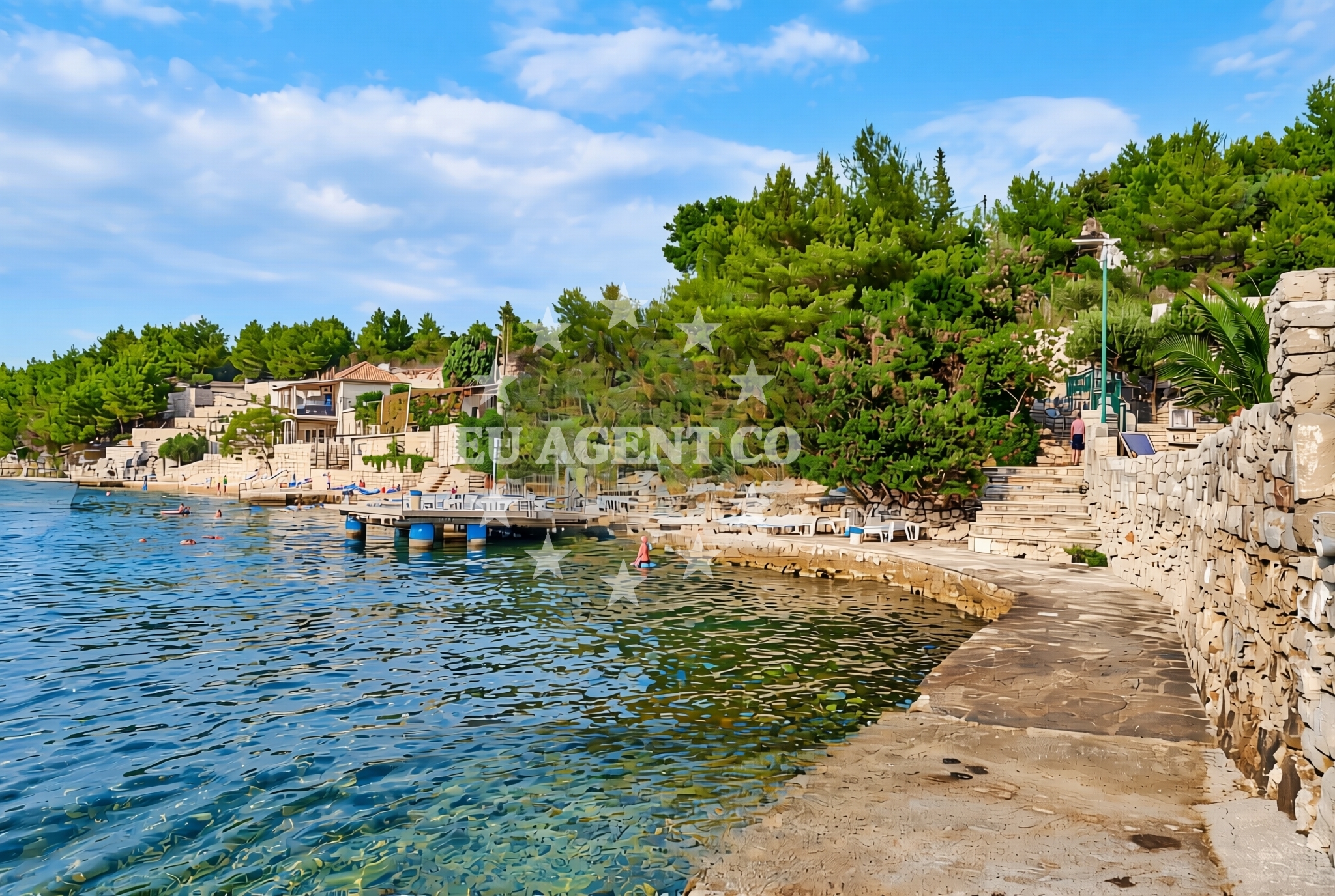 Sea and coastal view of Pribinja jug, Hvar (Hvar) Beach in Pribinja jug