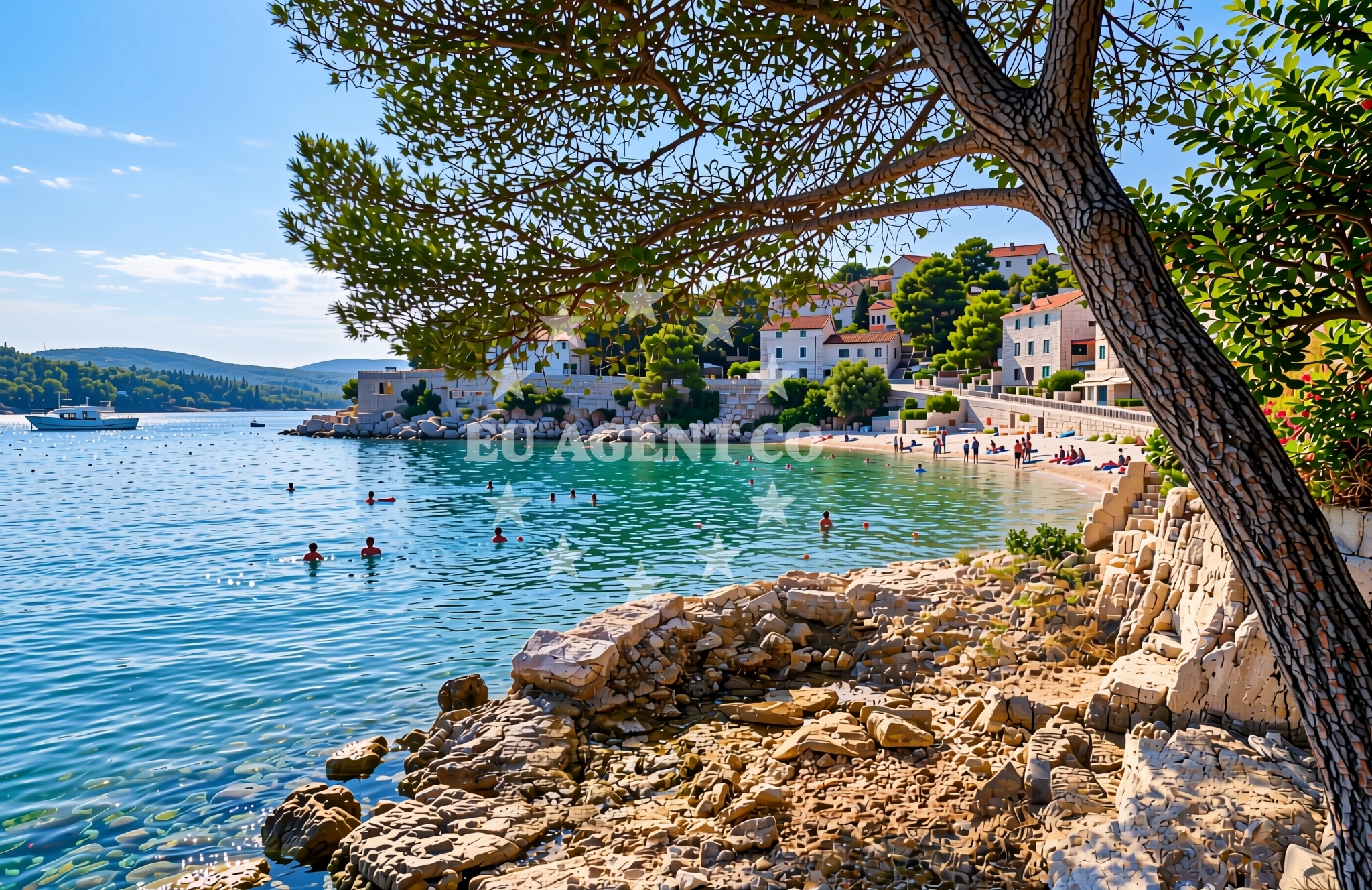 Sea and coastal view of Pribinja sjever, Hvar (Hvar) Beach in Pribinja sjever